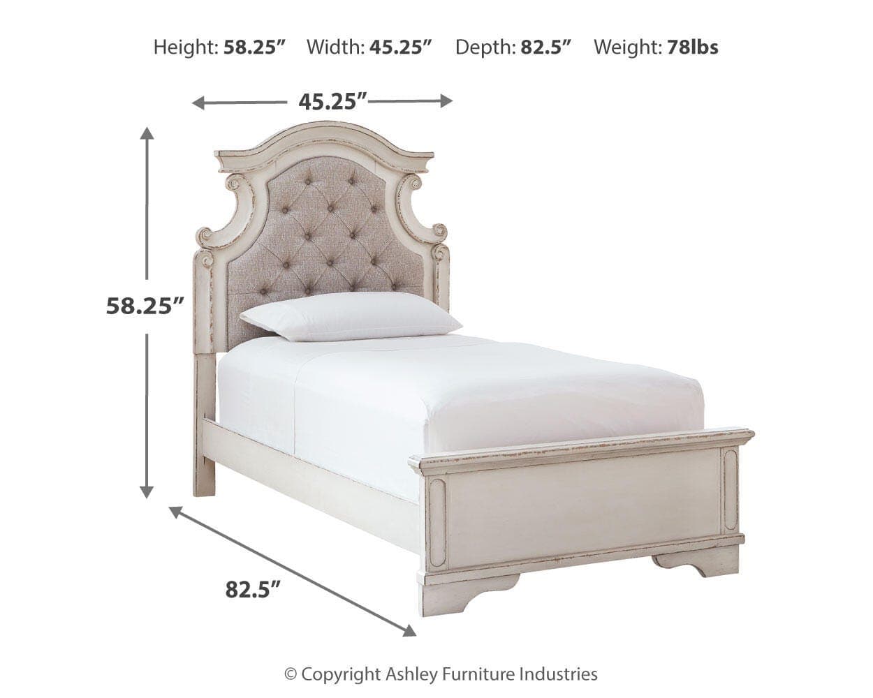 Realyn Twin Panel Bed — White — view 4