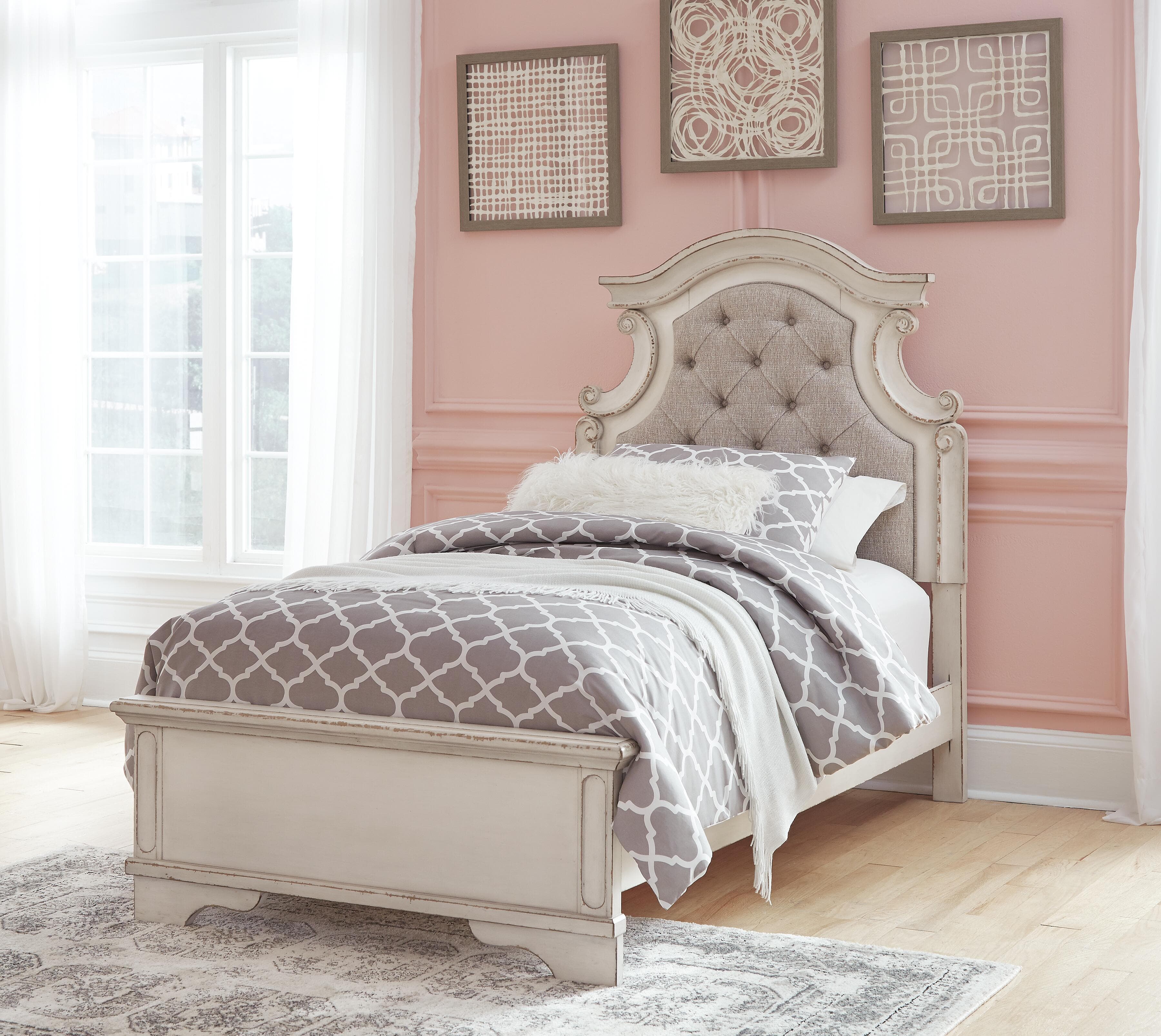 Realyn Twin Panel Bed — White — view 6