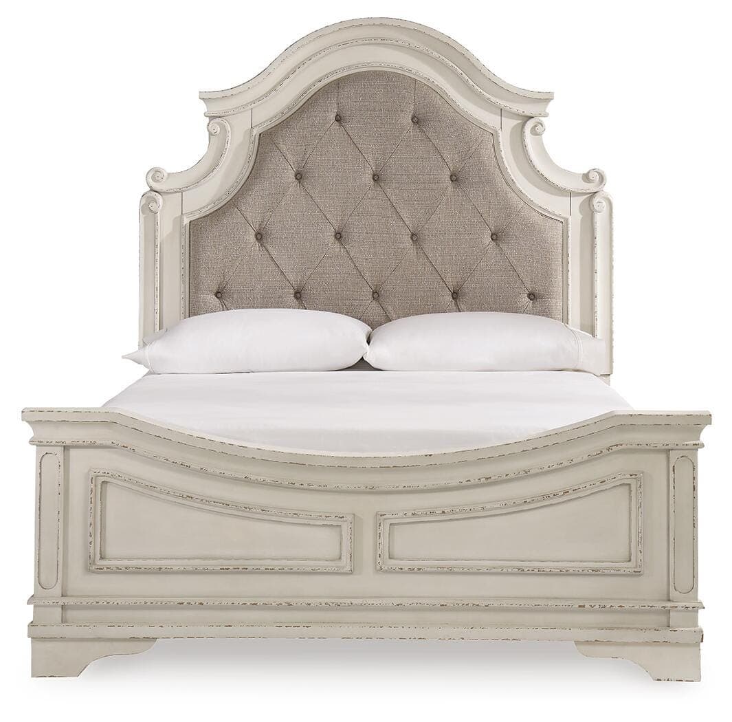 Realyn Queen Upholstered Panel Bed — White — view 3