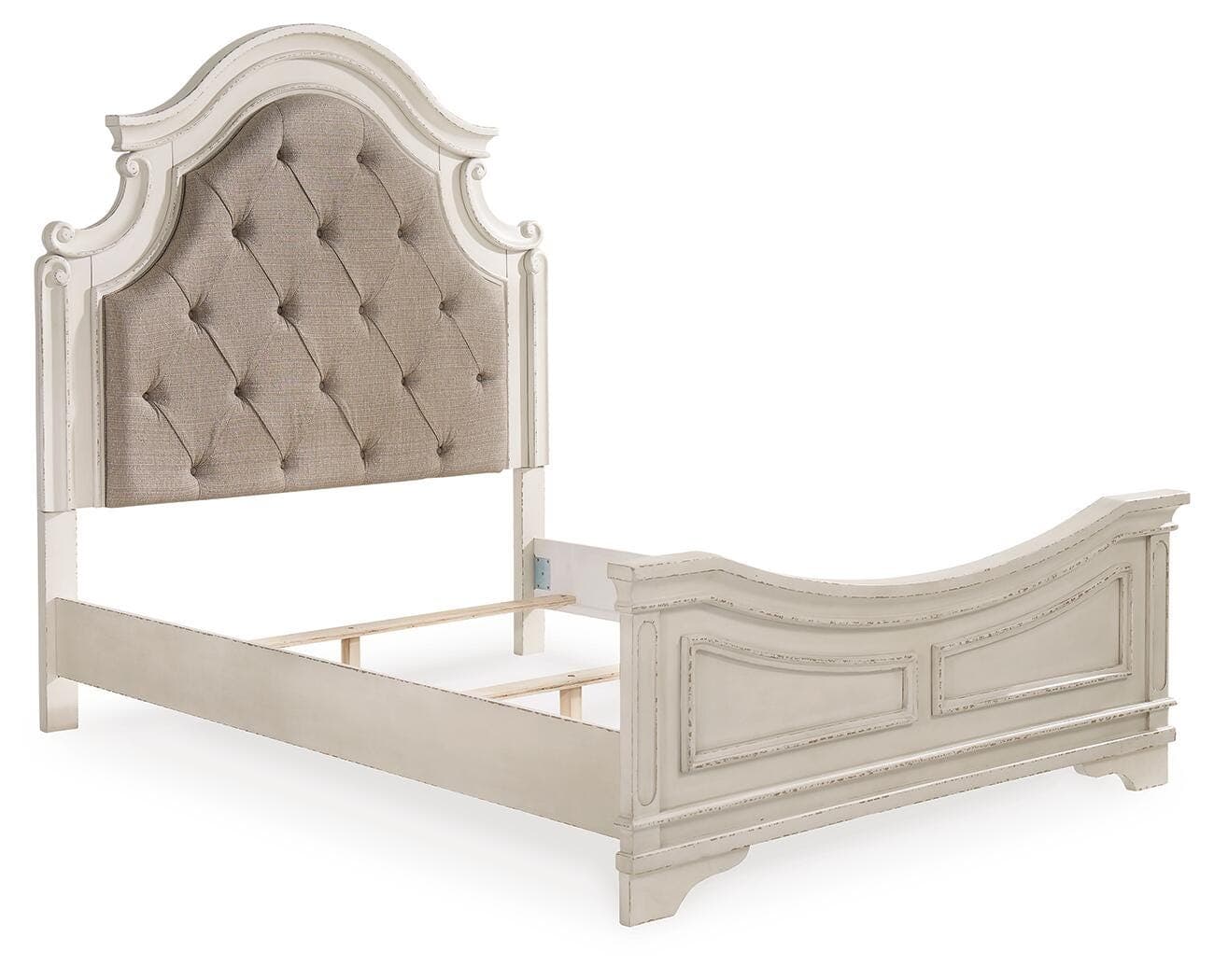 Realyn Queen Upholstered Panel Bed — White — view 2