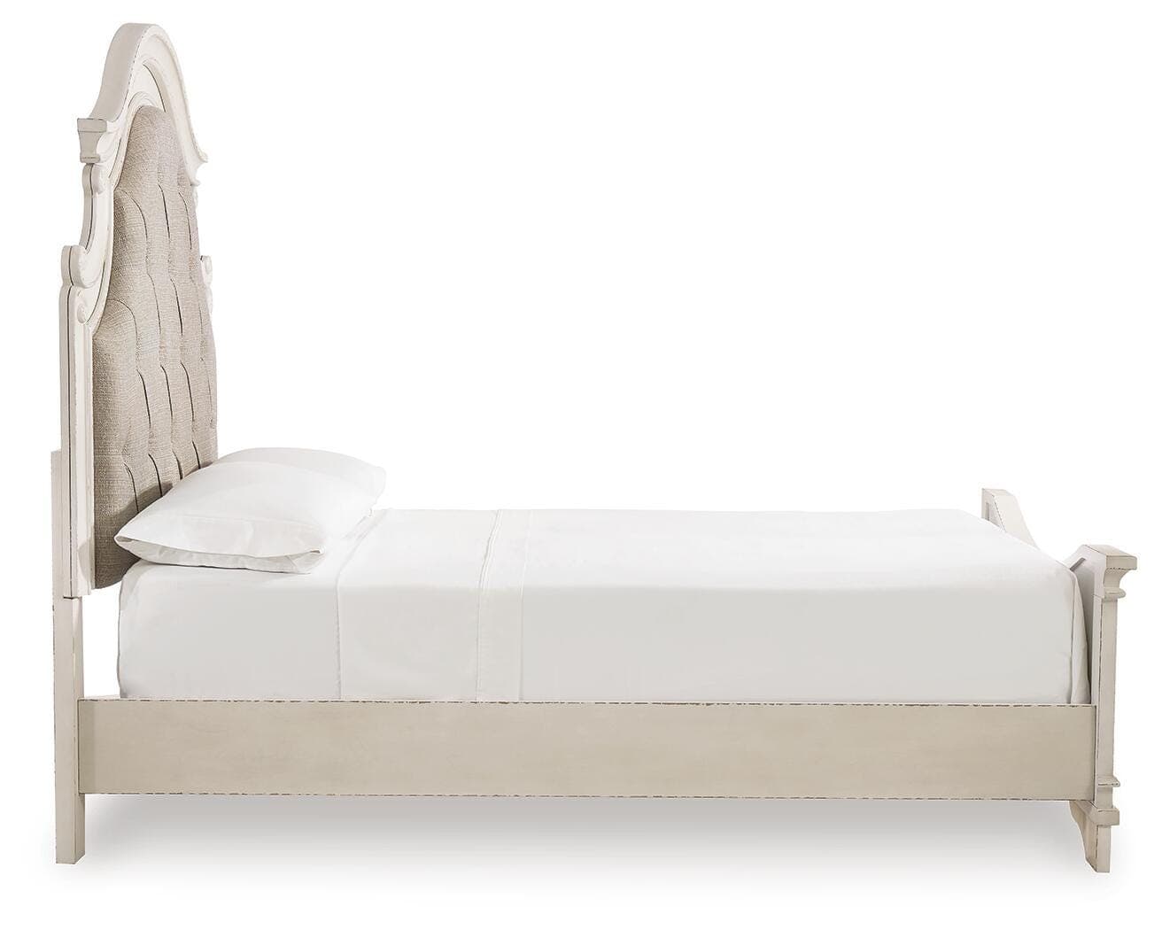 Realyn Queen Upholstered Panel Bed — White — view 5