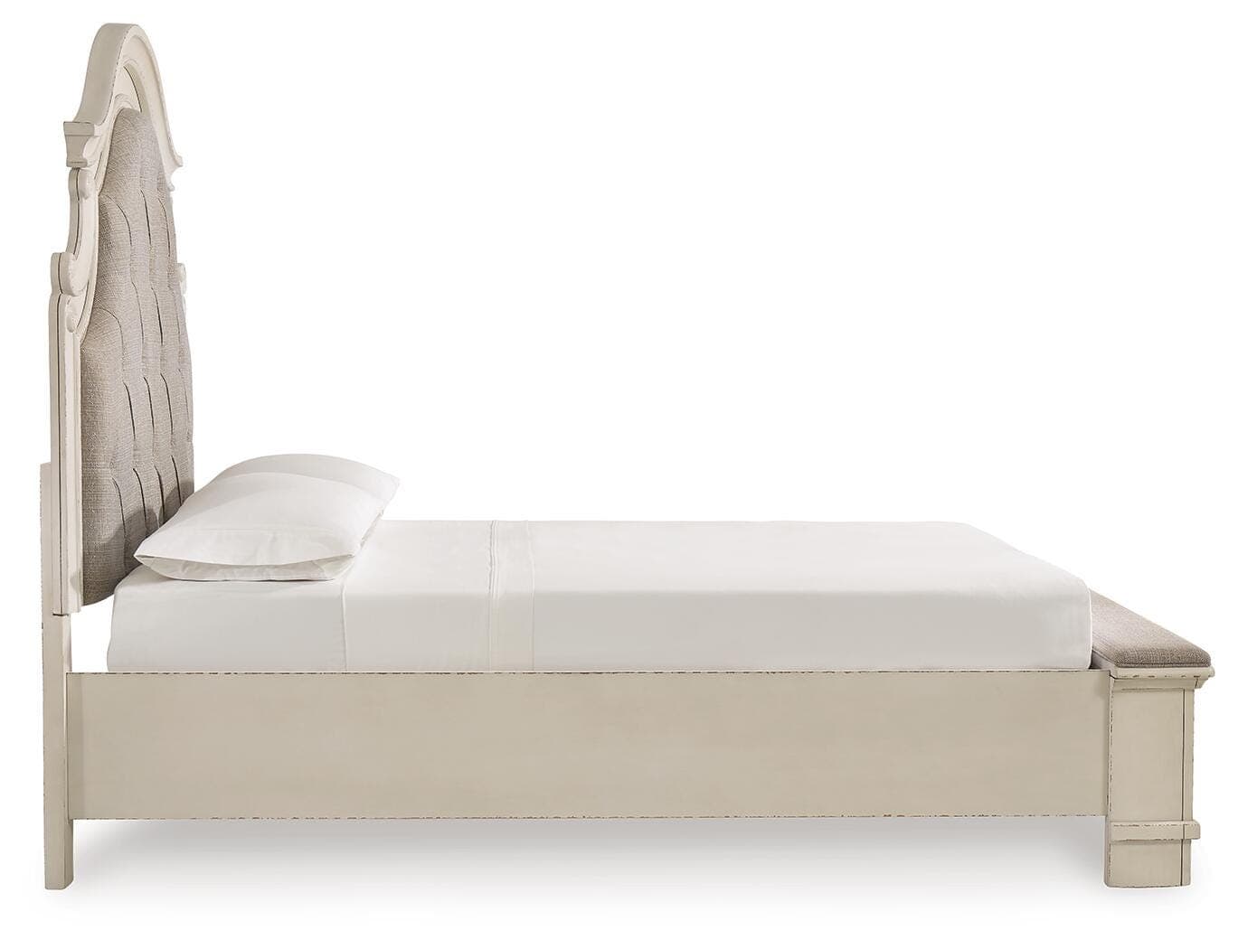 Realyn Queen Upholstered Storage Bed — White — view 4