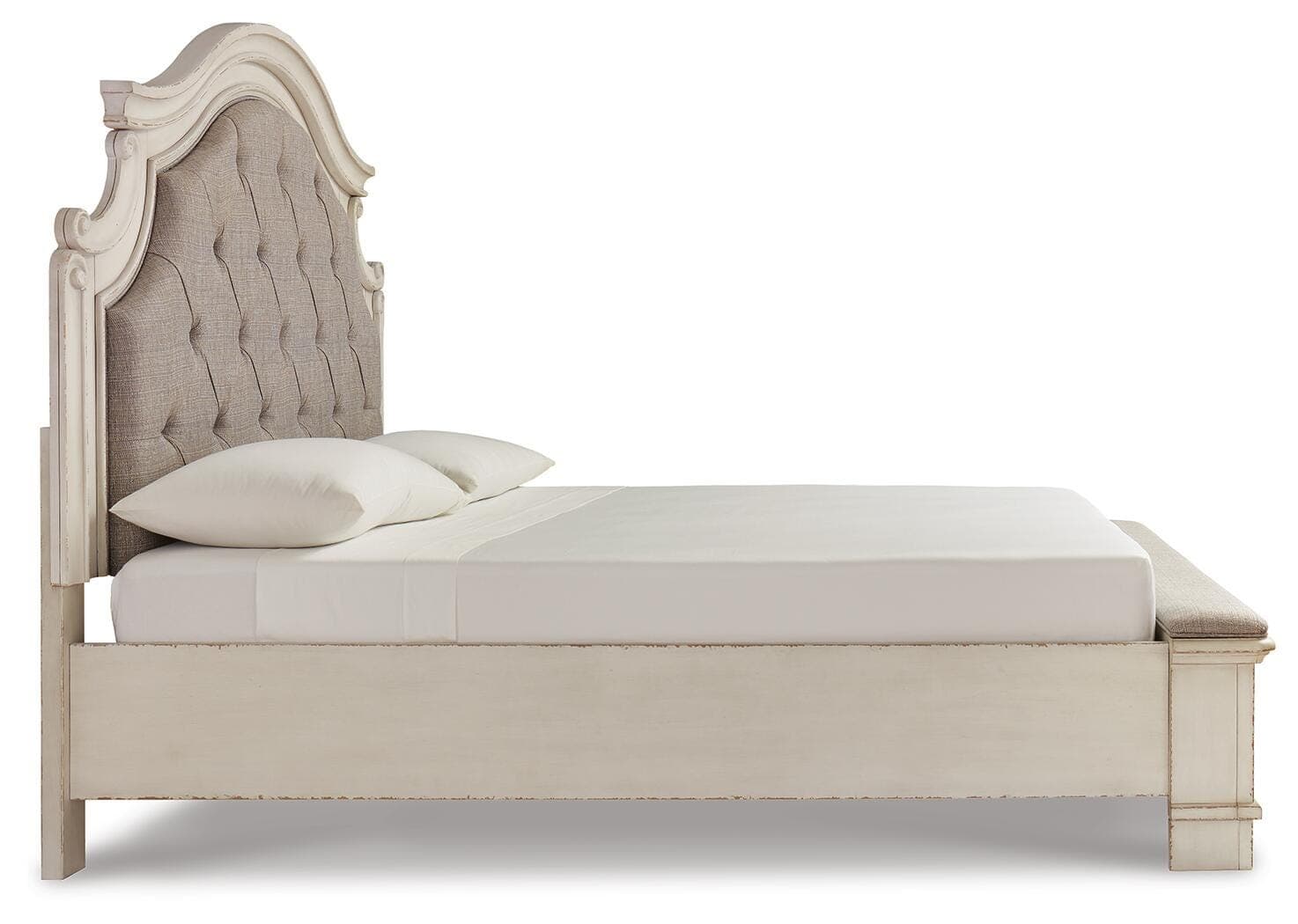 Realyn King Upholstered Storage Bed — Black/Gray;White — view 5