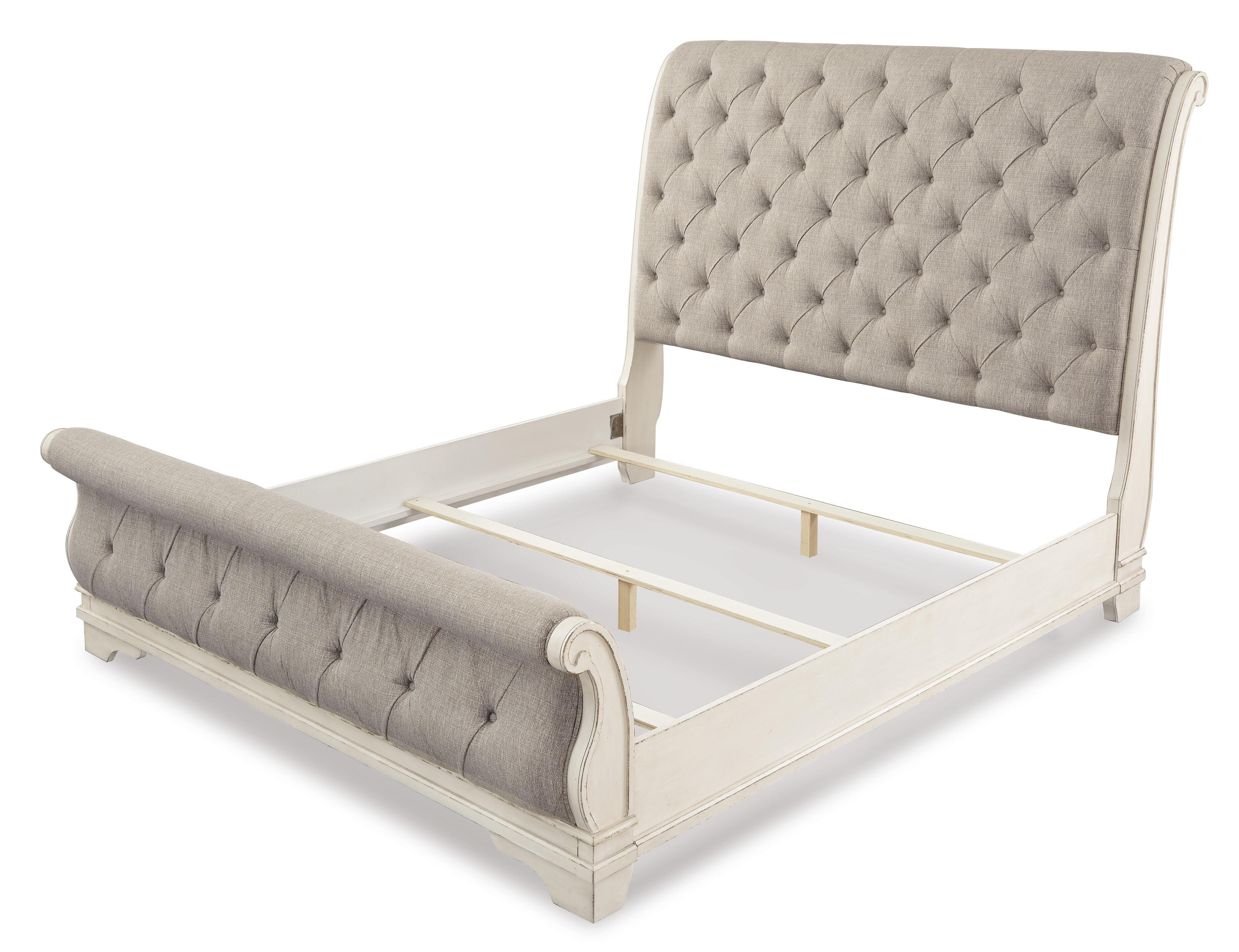 Realyn King Sleigh Bed — White — view 3