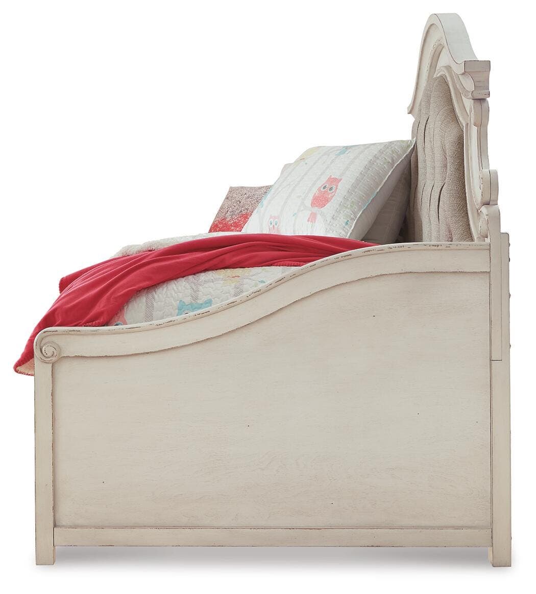 Realyn Twin Daybed with 1 Large Storage Drawer — Brown/Beige;White — view 3