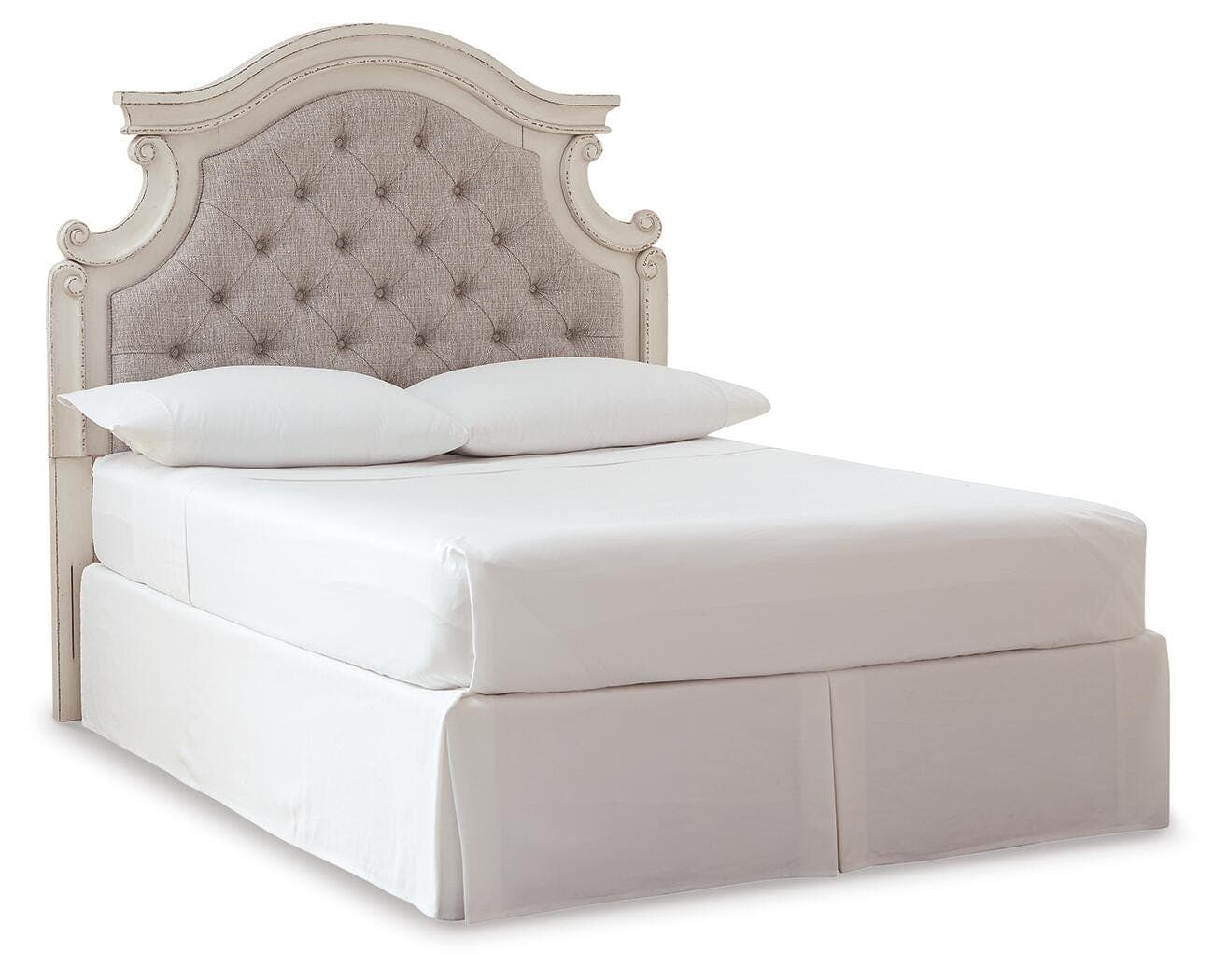 Realyn Full Upholstered Panel Headboard — White — view 2