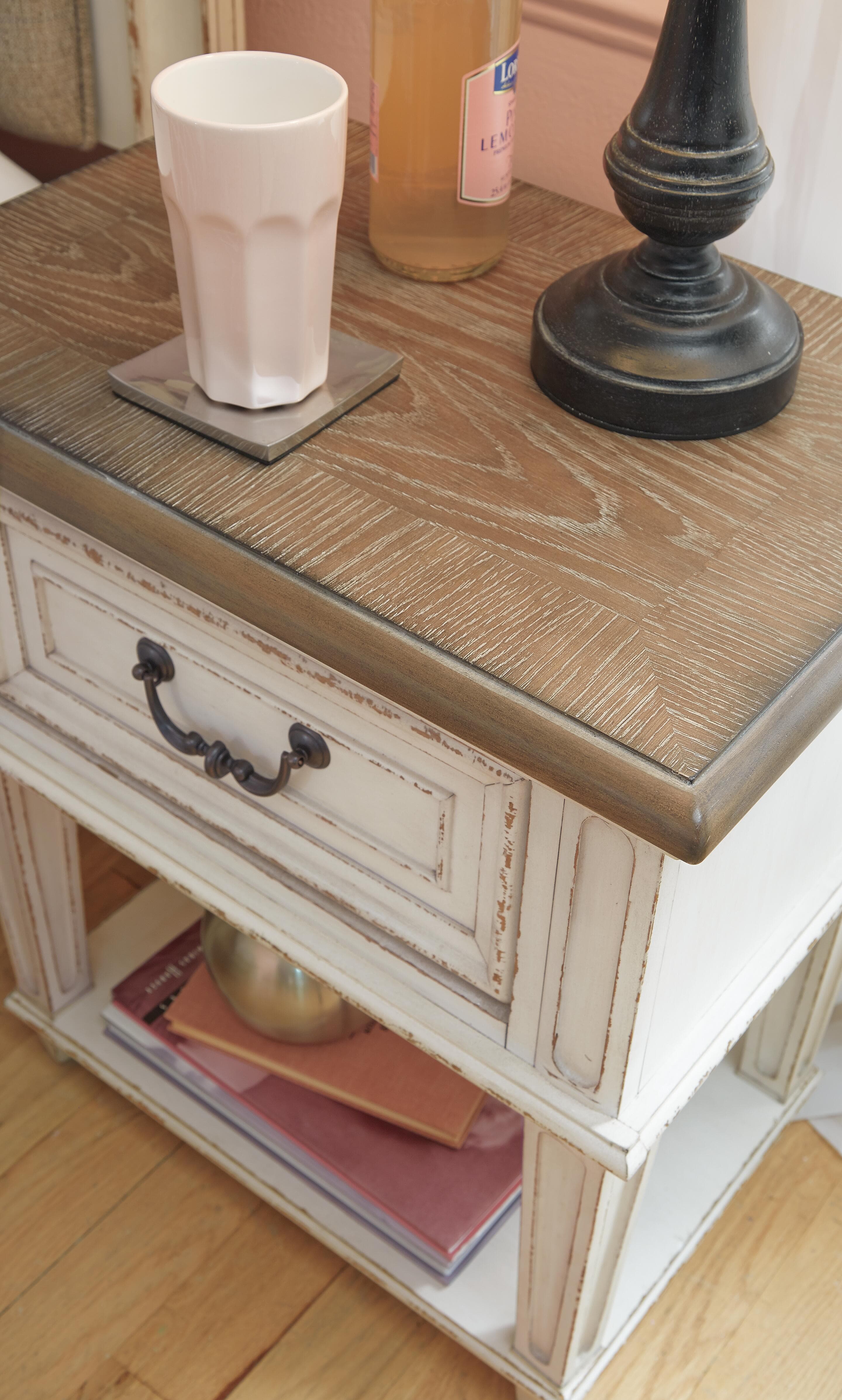 Realyn Nightstand — White;Brown/Beige — view 6