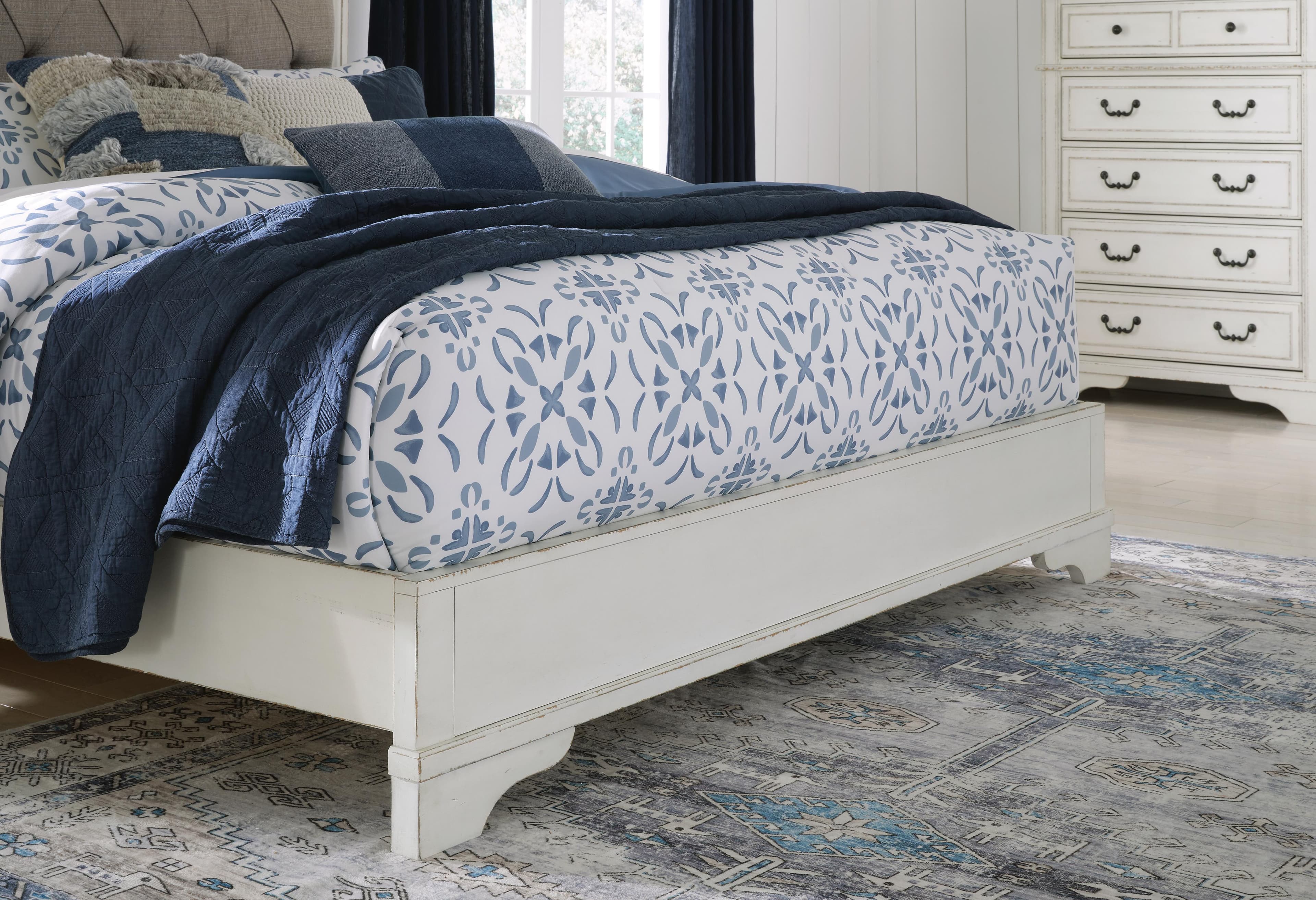 Blendon Queen Upholstered Panel Bed — White — view 6
