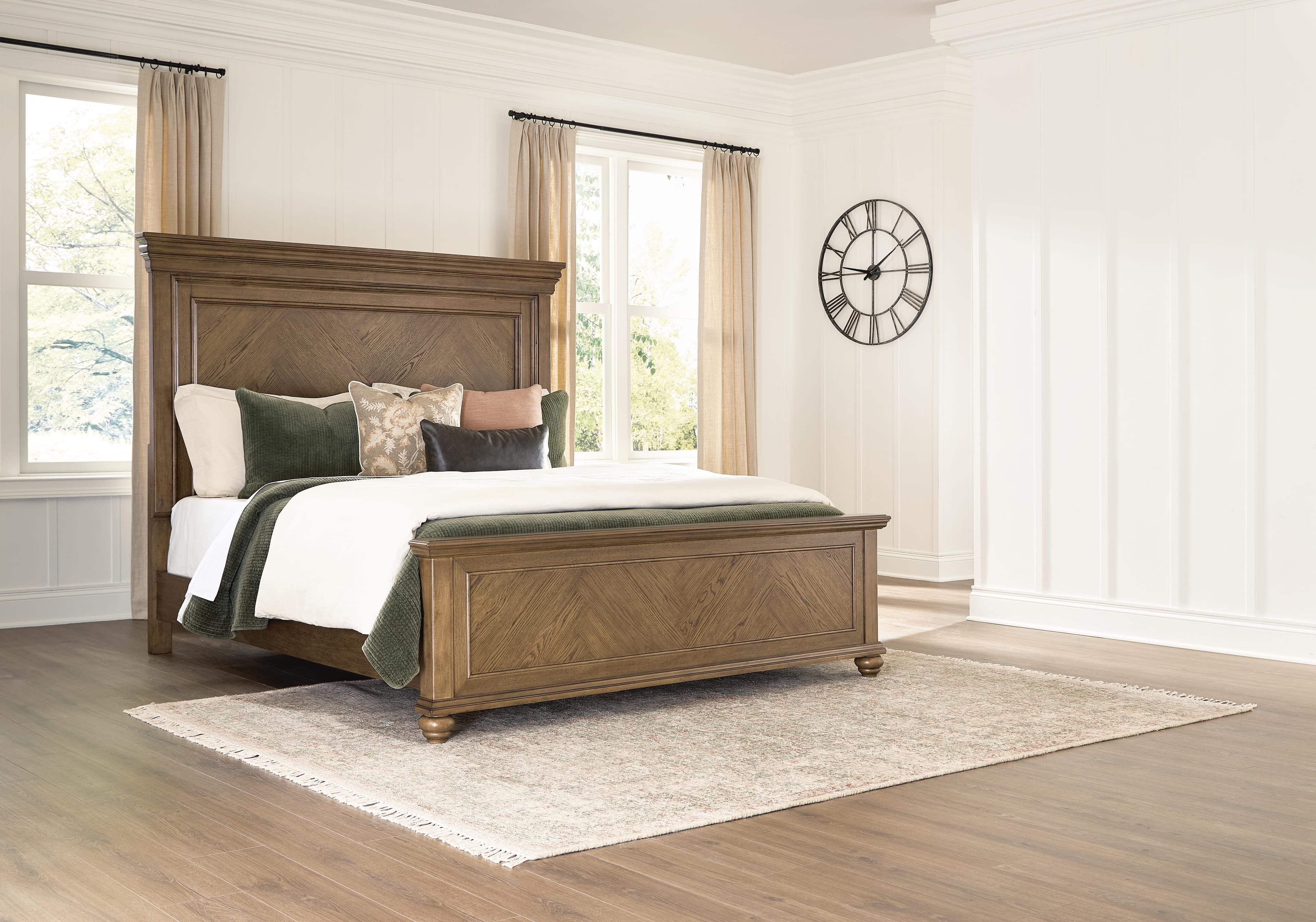 Waynely King Panel Bed — Medium Brown — view 2
