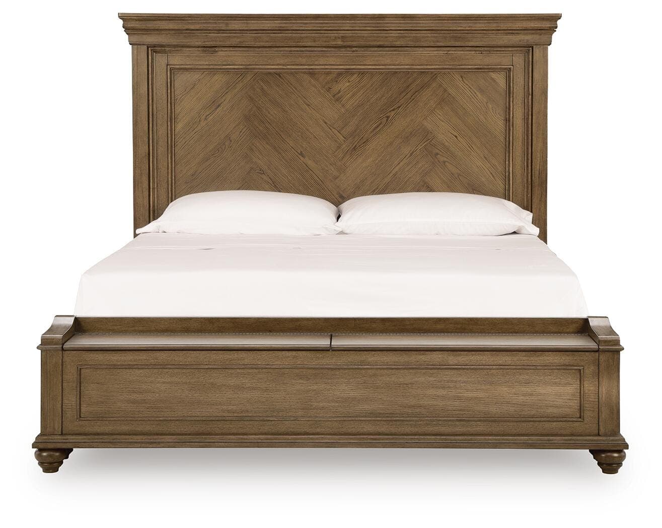 Waynely King Panel Storage Bed — Medium Brown — view 4