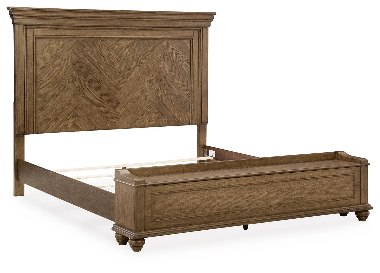 Waynely King Panel Storage Bed — Medium Brown — view 6