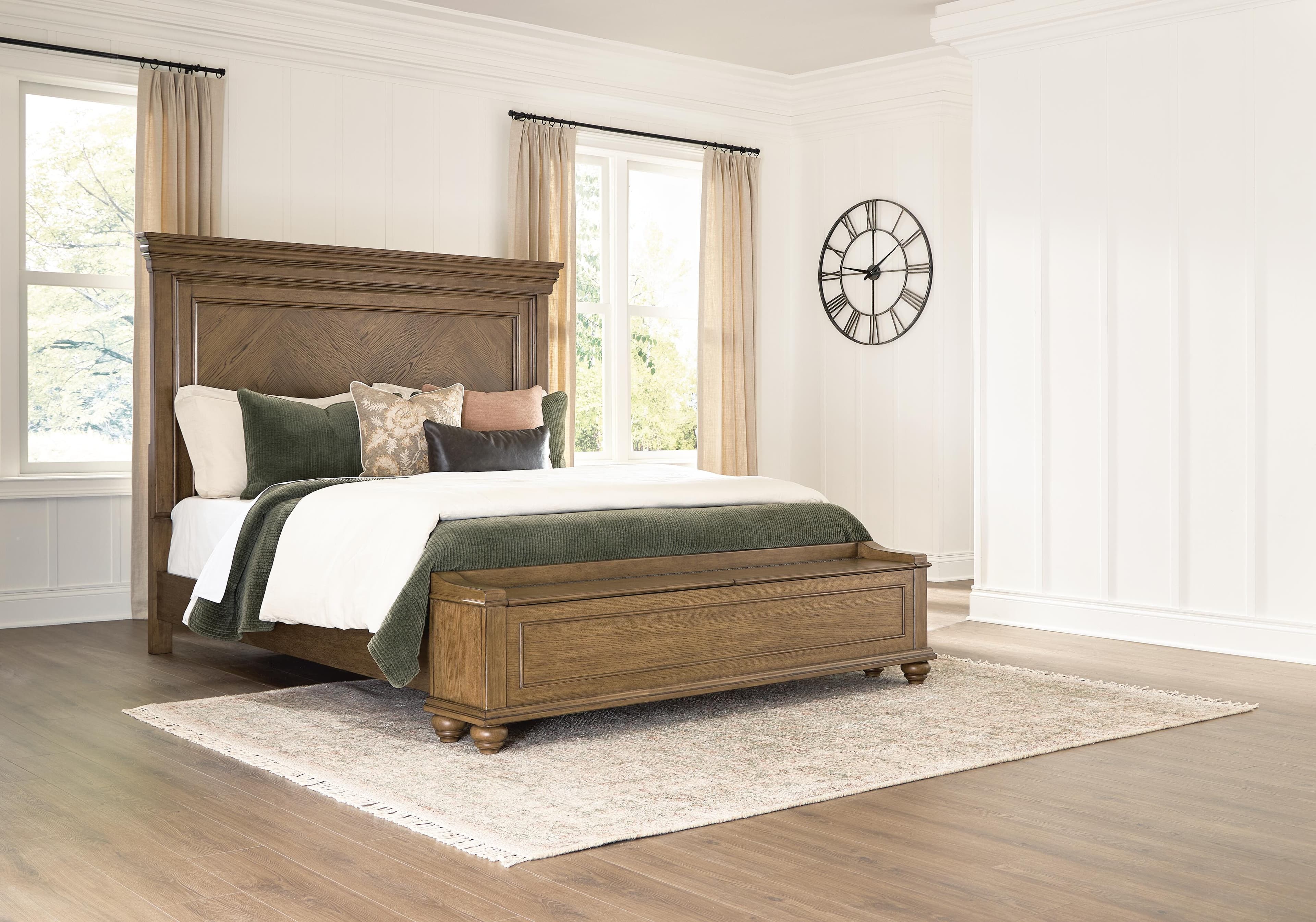 Waynely King Panel Storage Bed — Medium Brown — view 2