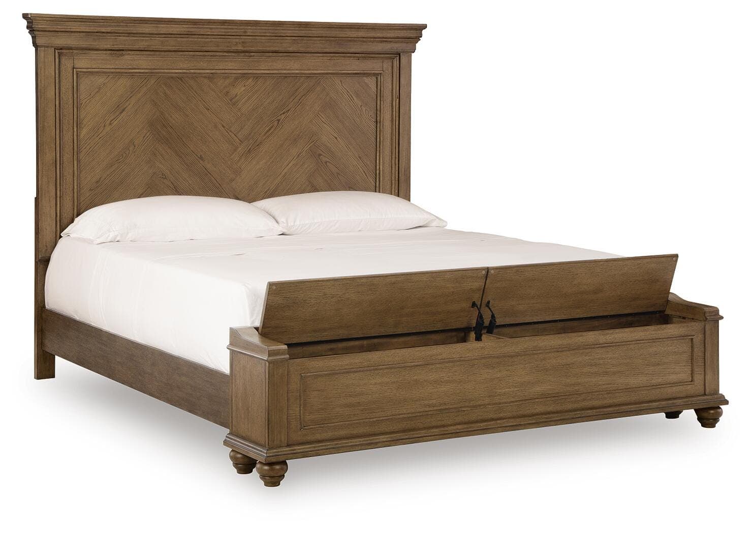 Waynely King Panel Storage Bed — Medium Brown — view 3