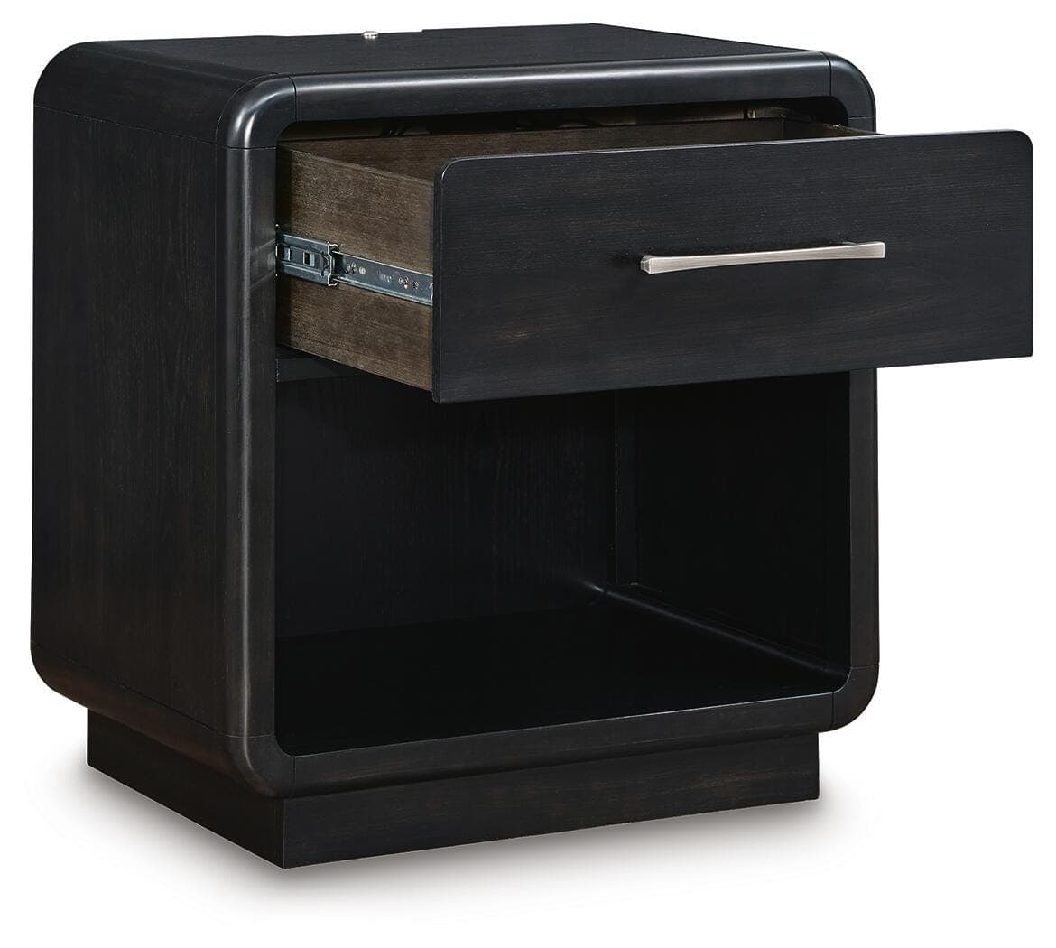 Rowanbeck Nightstand — Black/Gray — view 3