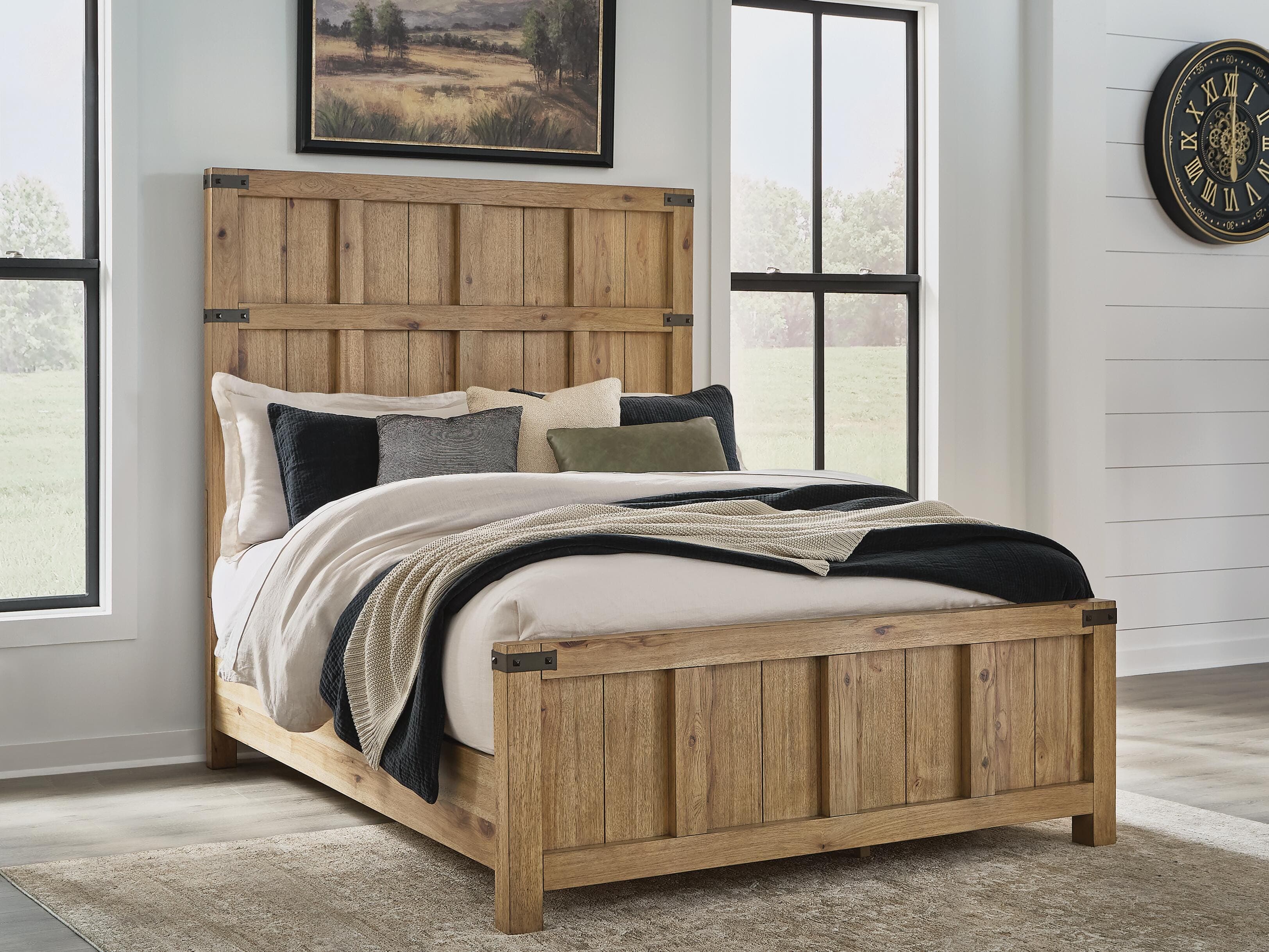 Ridgester Queen Panel Bed — Light Brown — view 2