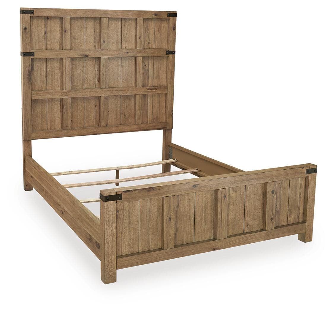 Ridgester Queen Panel Bed — Light Brown — view 3
