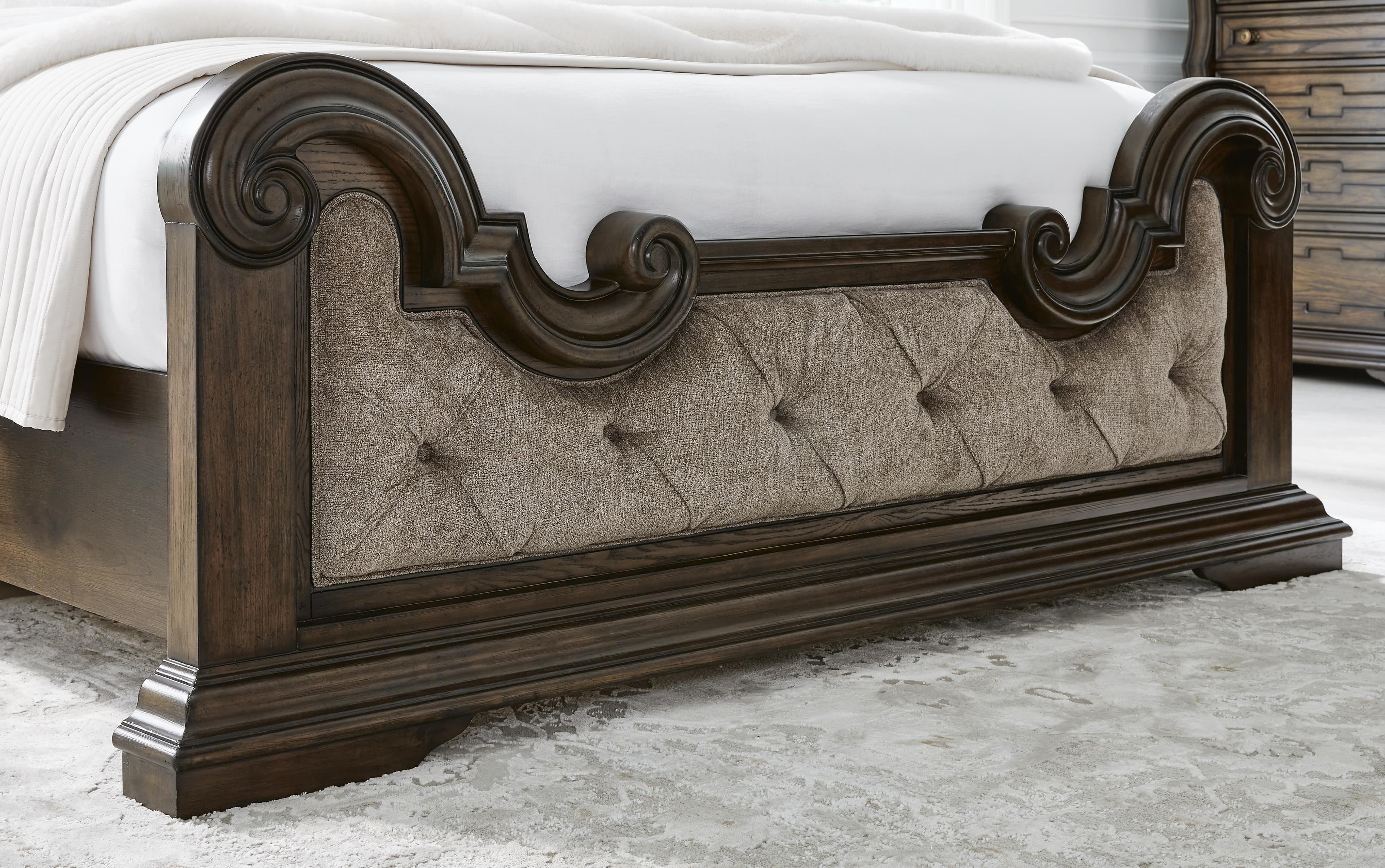Maylee California King Upholstered Bed — Brown/Beige — view 7