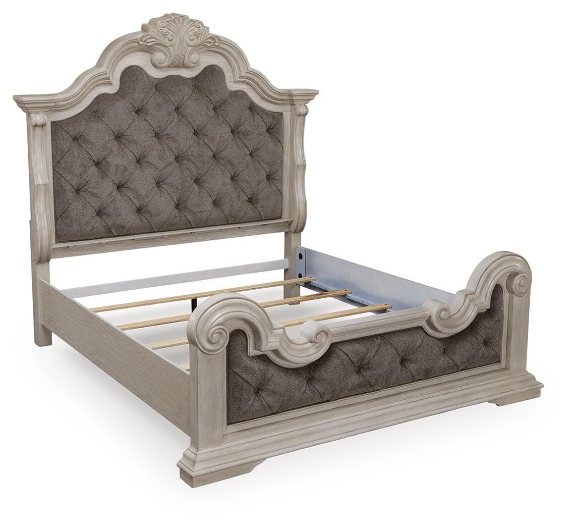 Andonhall King Upholstered Panel Bed — Antique White — view 3