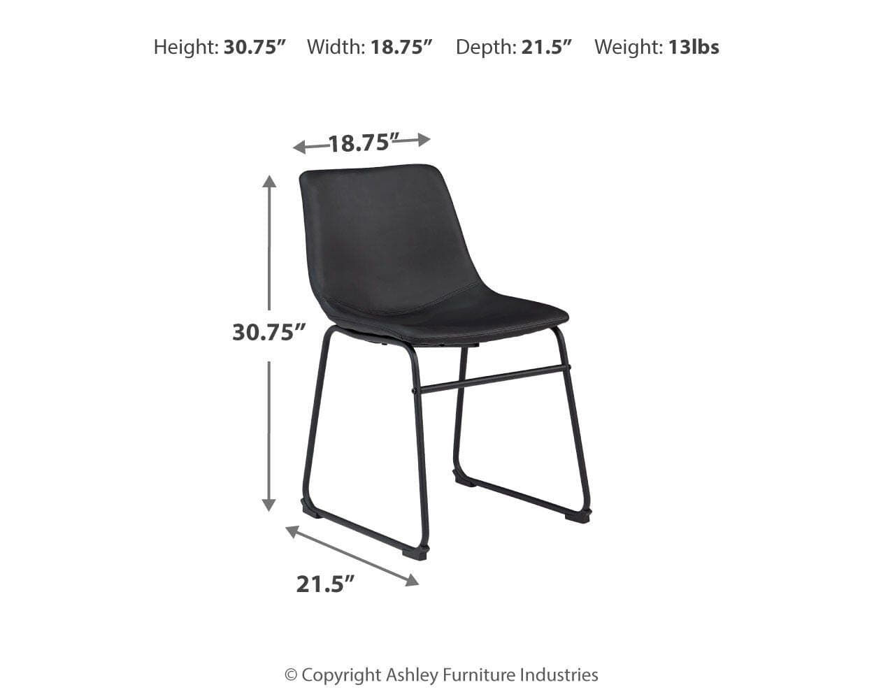 Centiar Dining Chair — Black/Gray — view 5