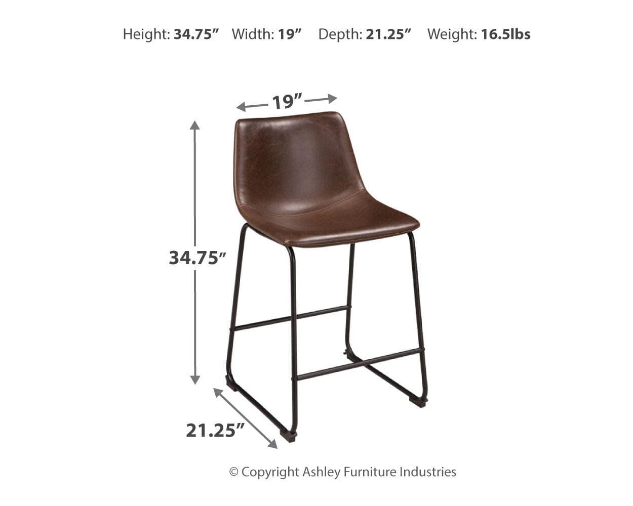 Centiar Counter Height Bar Stool — Black/Gray;Brown/Beige — view 3