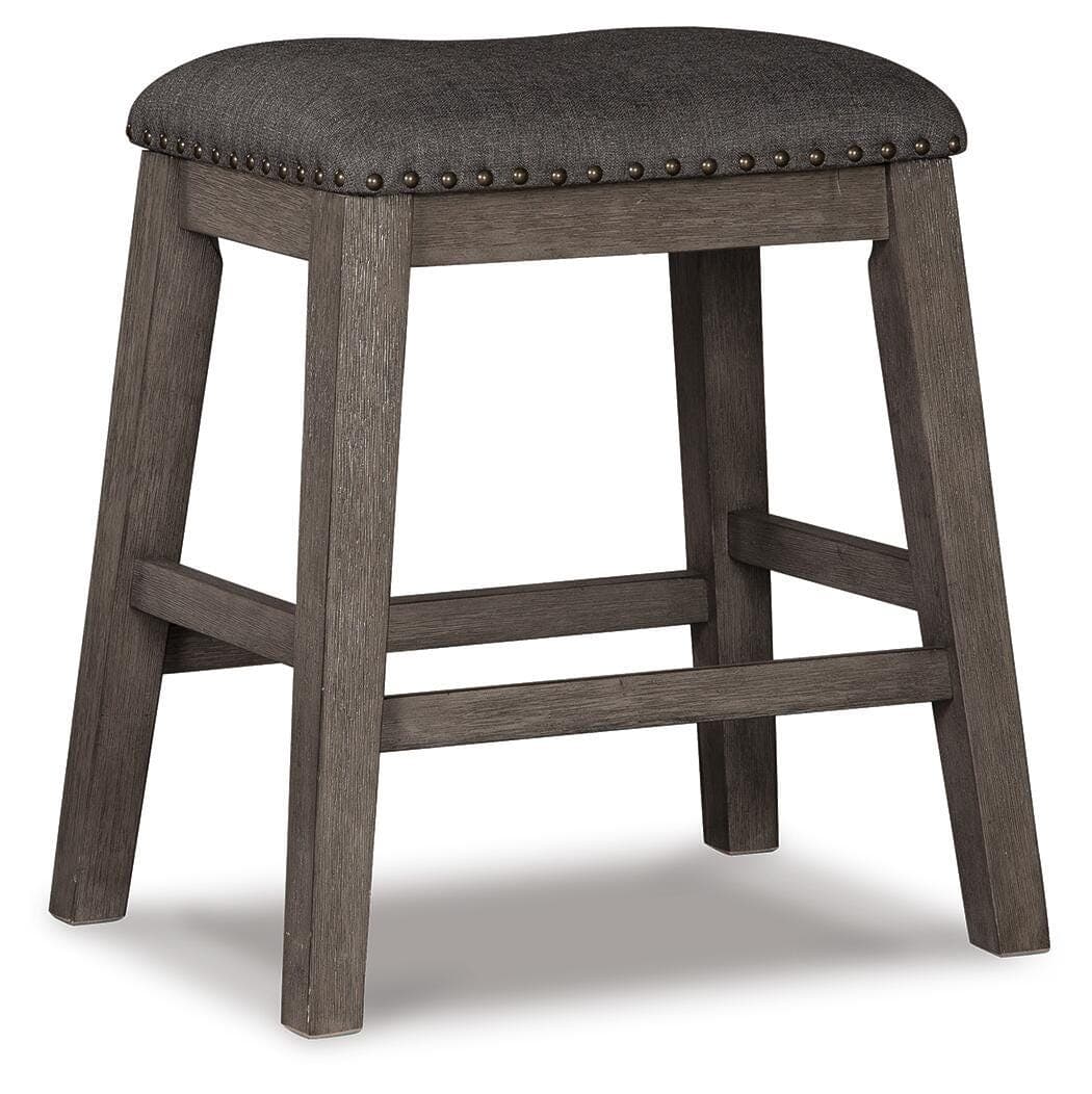 Caitbrook Counter Height Upholstered Bar Stool — Black/Gray — view 3
