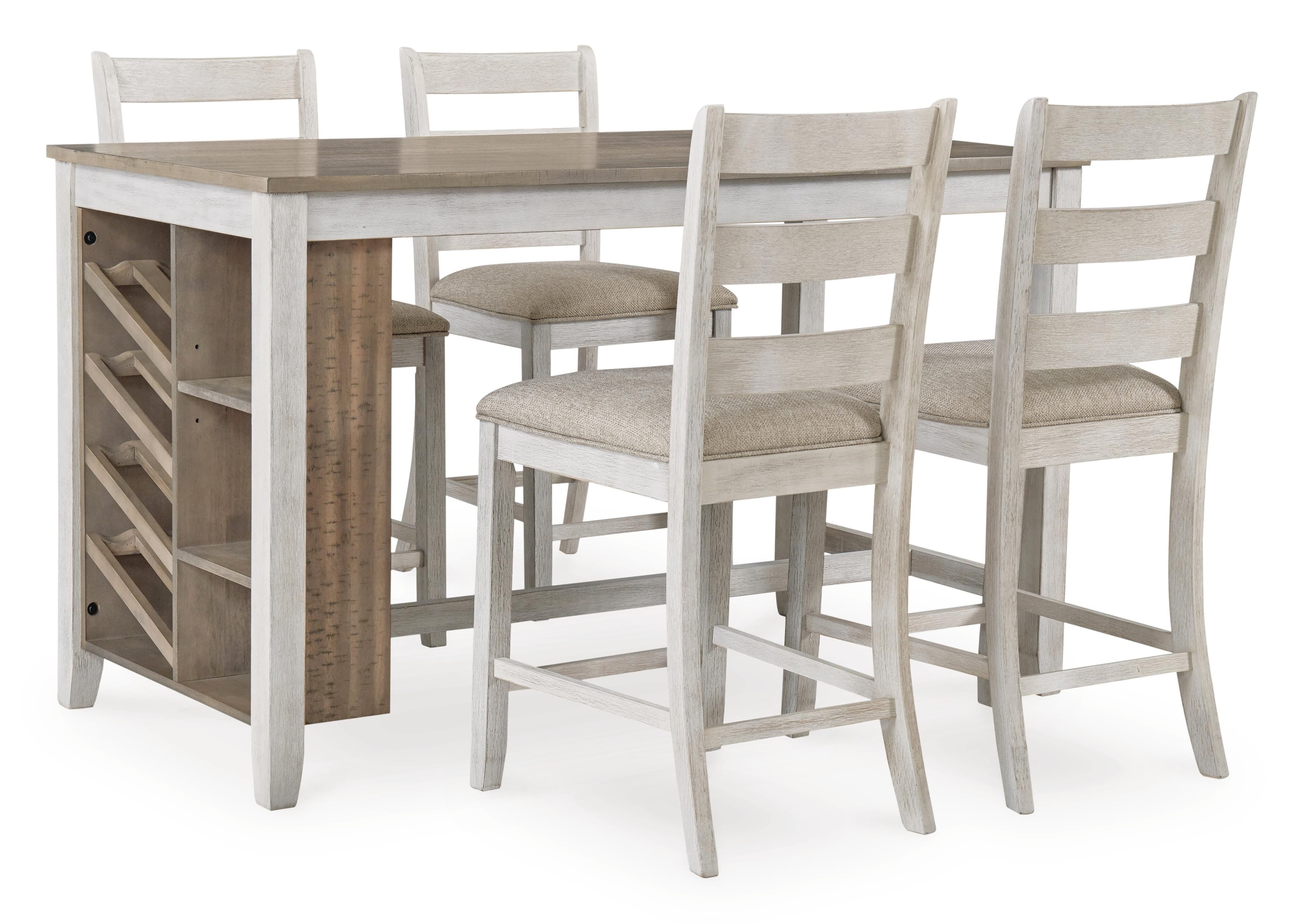 Skempton Counter Height Dining Table — White;Brown/Beige — view 3