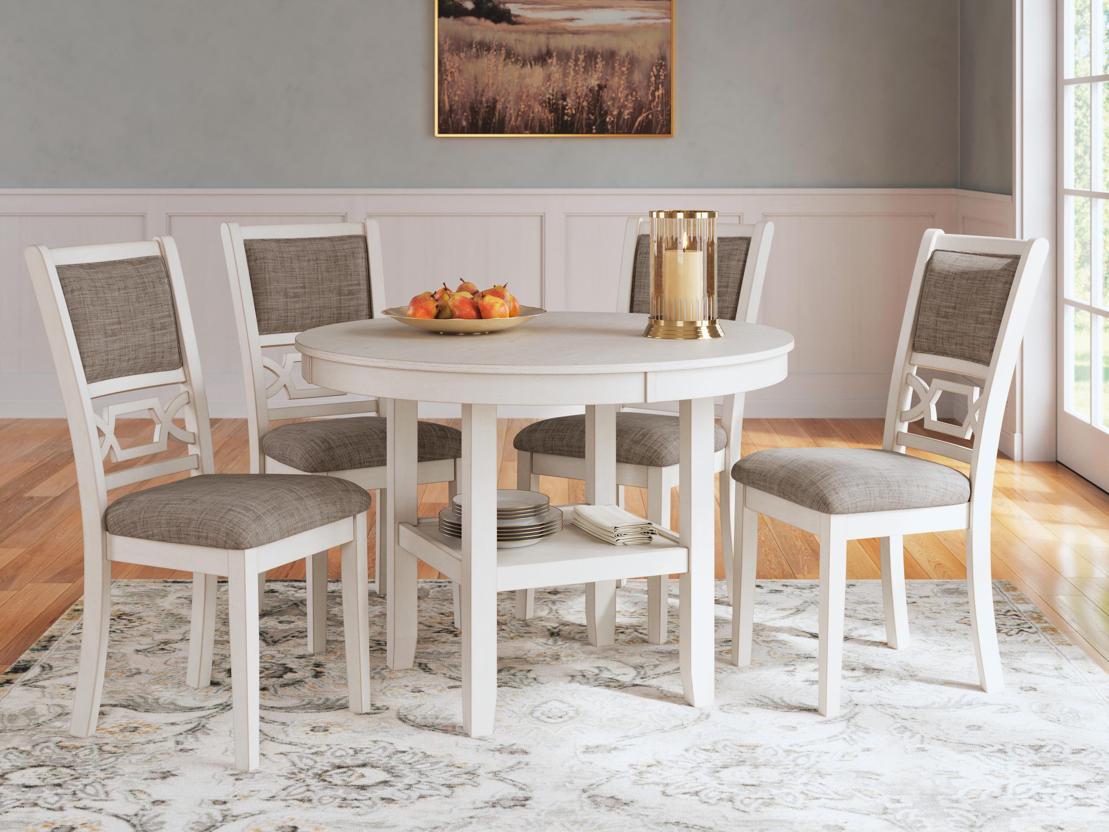 Erinberg Dining Table and 4 Chairs (Set of 5) — White — view 6