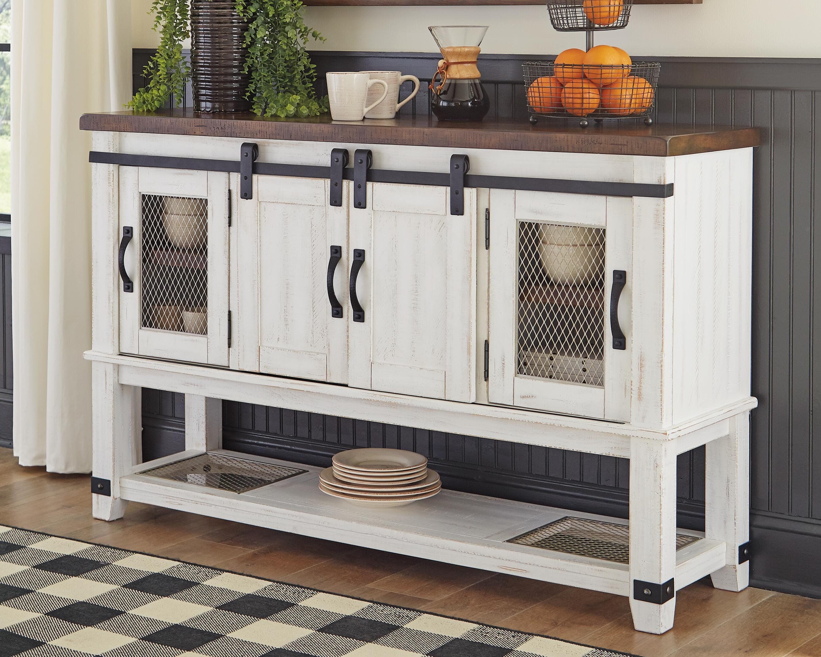 Valebeck Dining Server — White;Brown/Beige — view 2