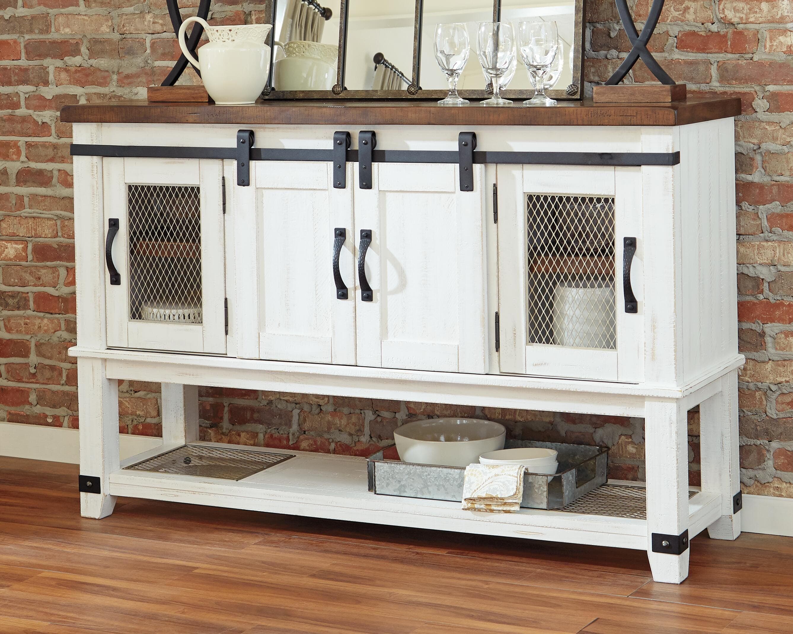 Valebeck Dining Server — White;Brown/Beige — view 5