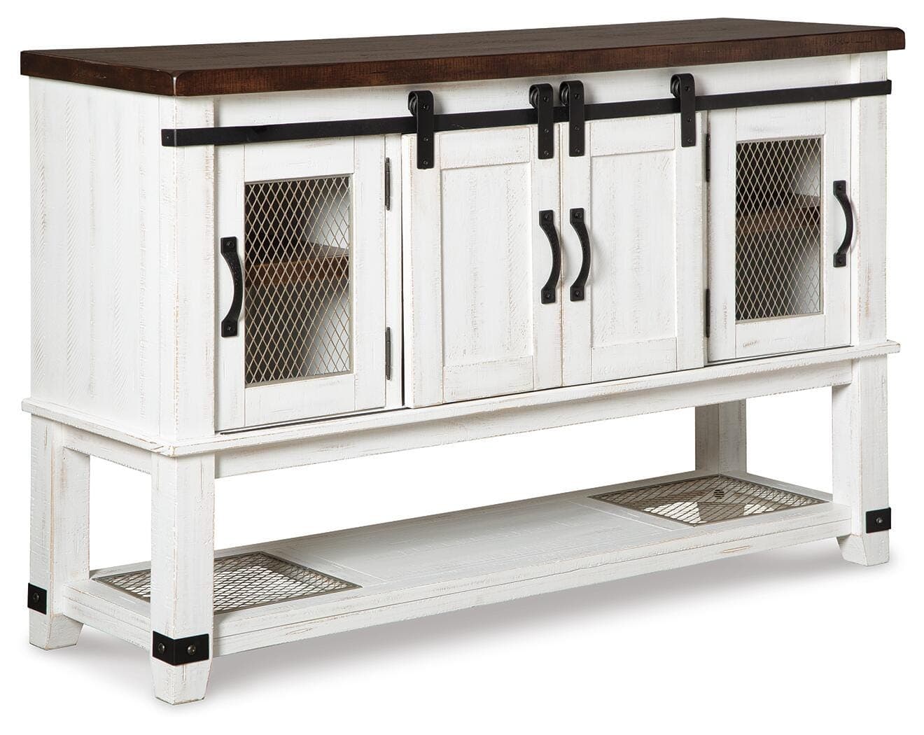 Valebeck Dining Server — White;Brown/Beige — Middletown Furniture, Middletown OH