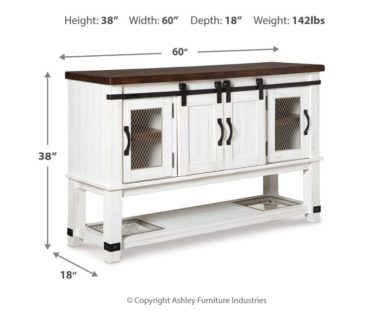 Valebeck Dining Server — White;Brown/Beige — view 4
