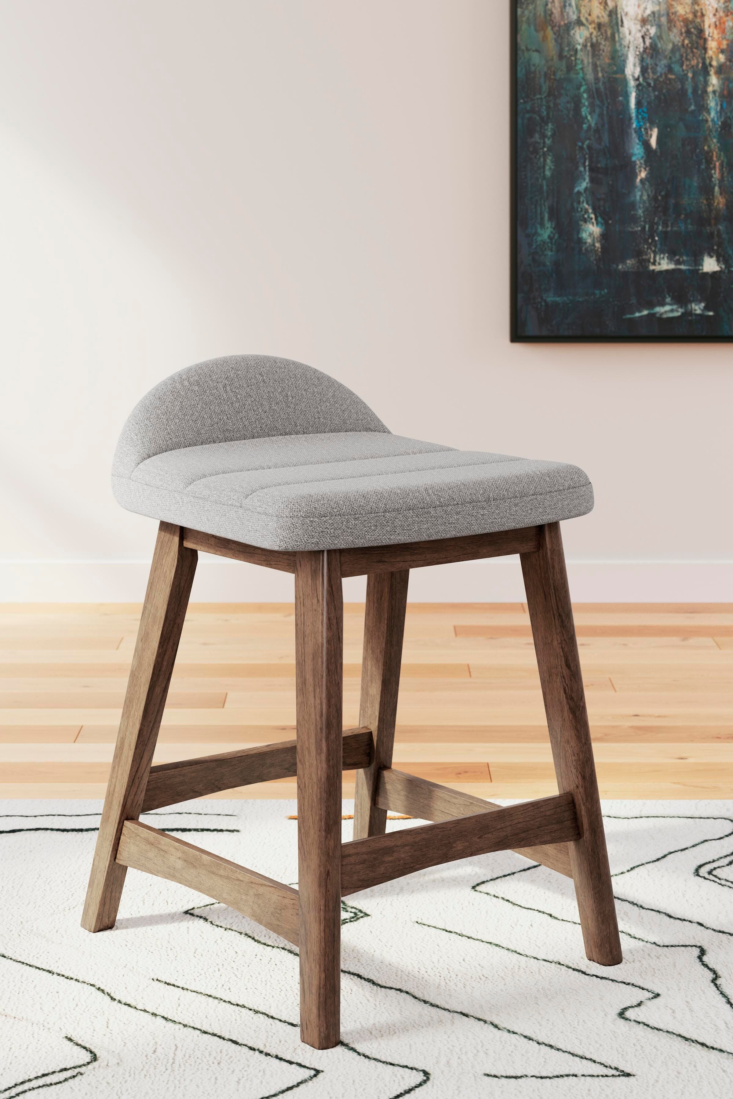 Lyncott Counter Height Bar Stool — Black/Gray;Brown/Beige — view 2
