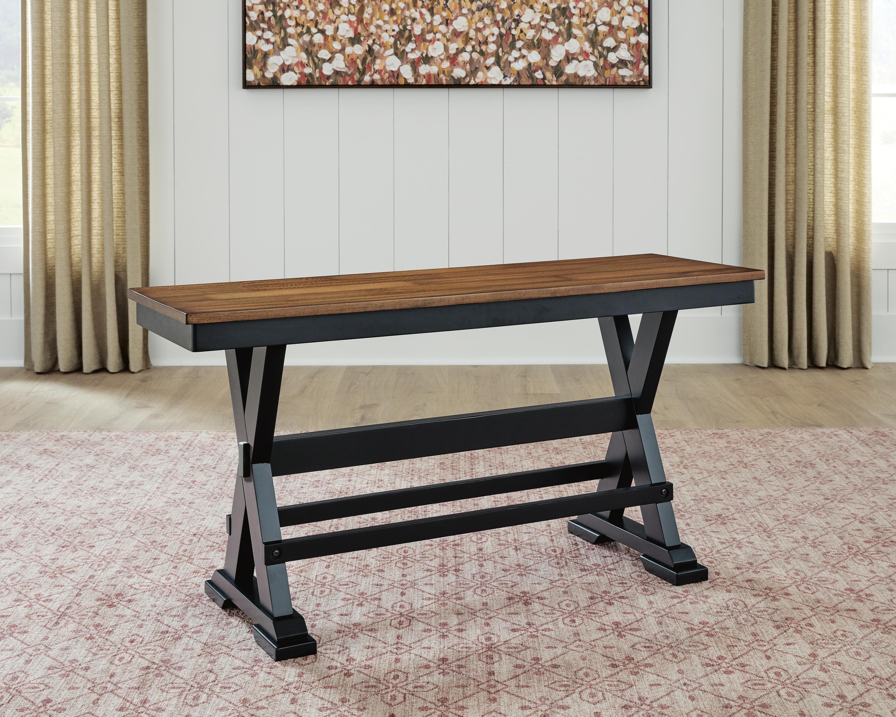 Wildenauer 48" Counter Height Bench — Black/Gray;Brown/Beige — view 2