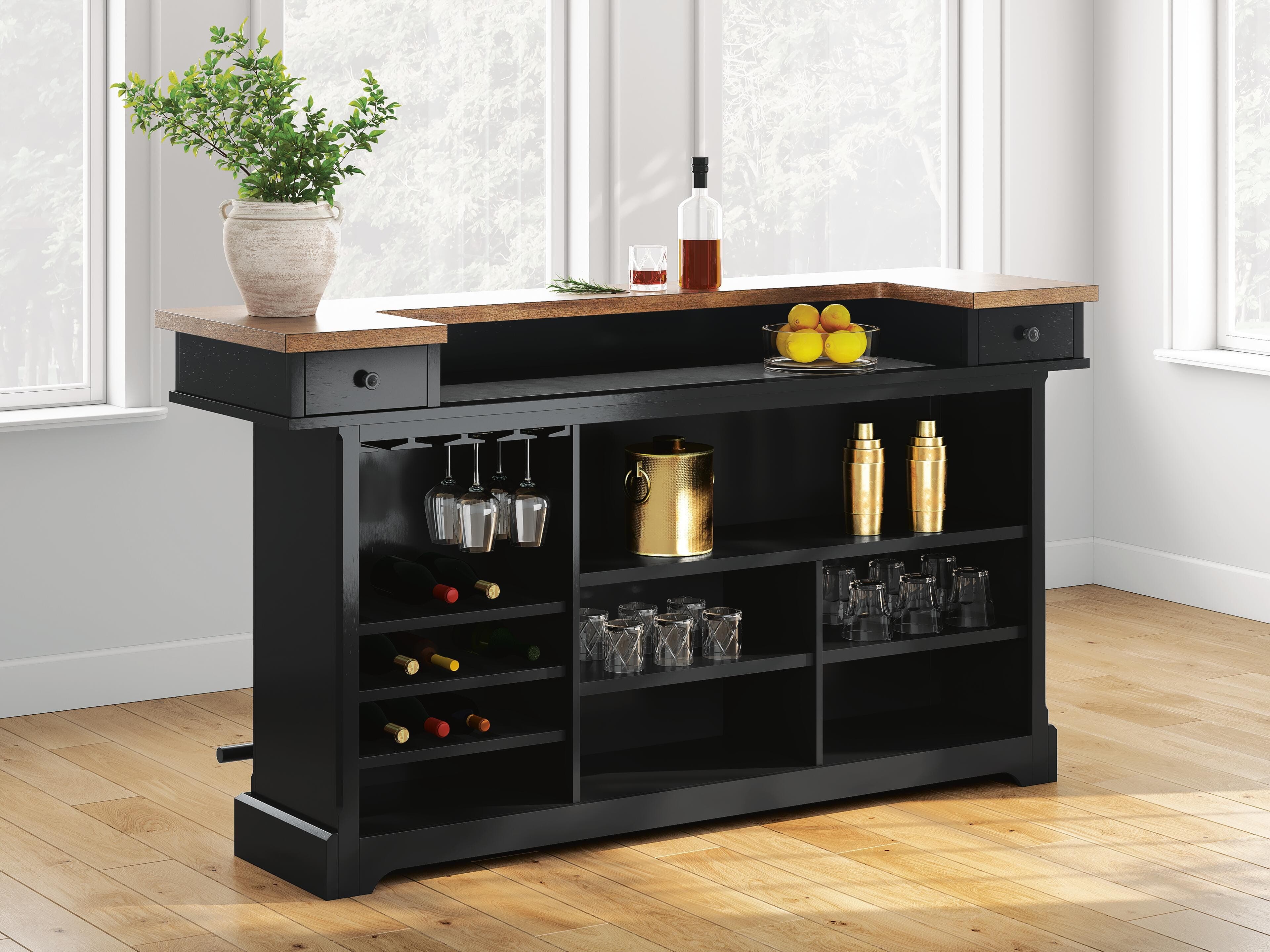 Wildenauer 78" Bar — Black/Gray;Brown/Beige — view 7