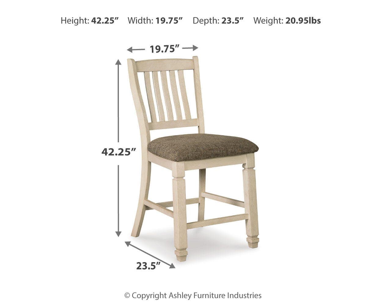Bolanburg Counter Height Bar Stool — Brown/Beige;White — view 5