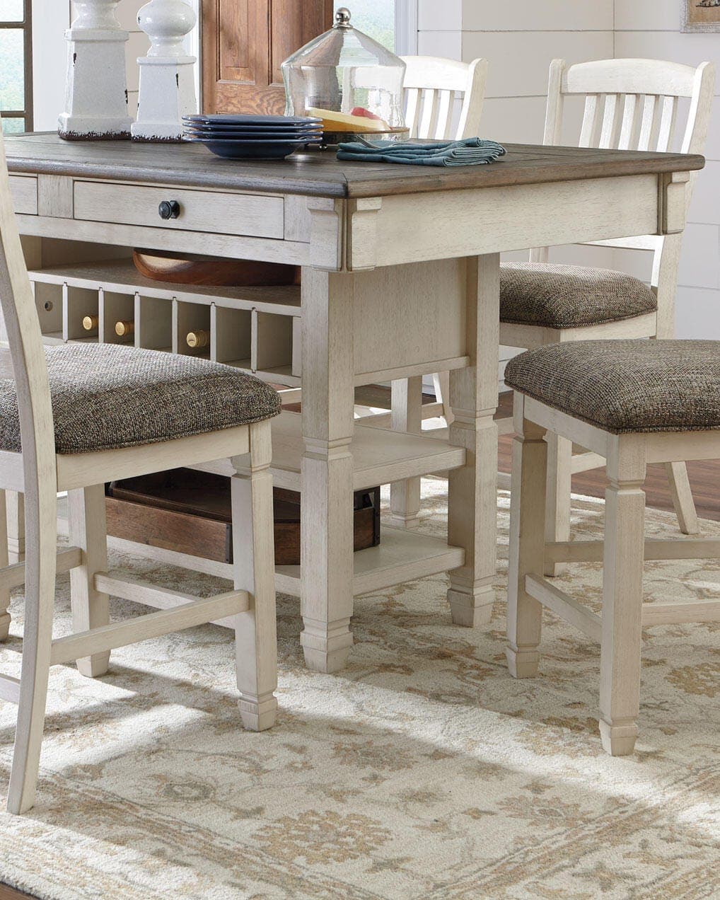 Bolanburg Counter Height Dining Table — Brown/Beige;White — view 2