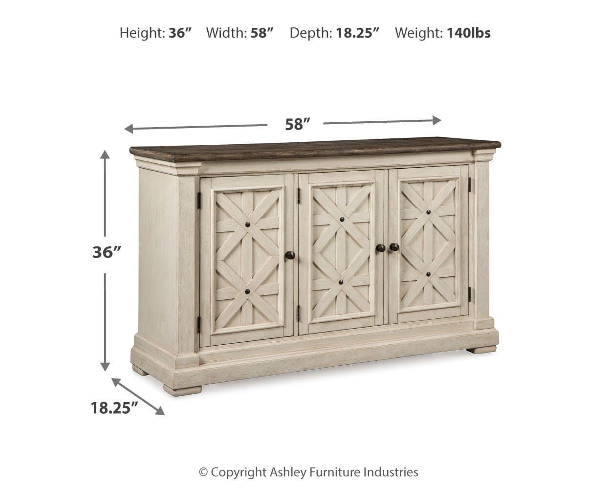Bolanburg Dining Server — Brown/Beige;White — view 4