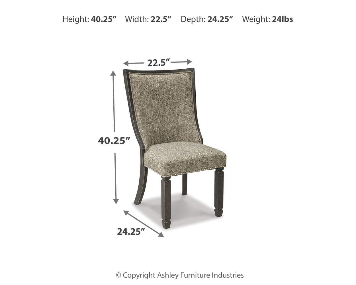 Tyler Creek Dining Chair — Black/Gray;Brown/Beige — view 5