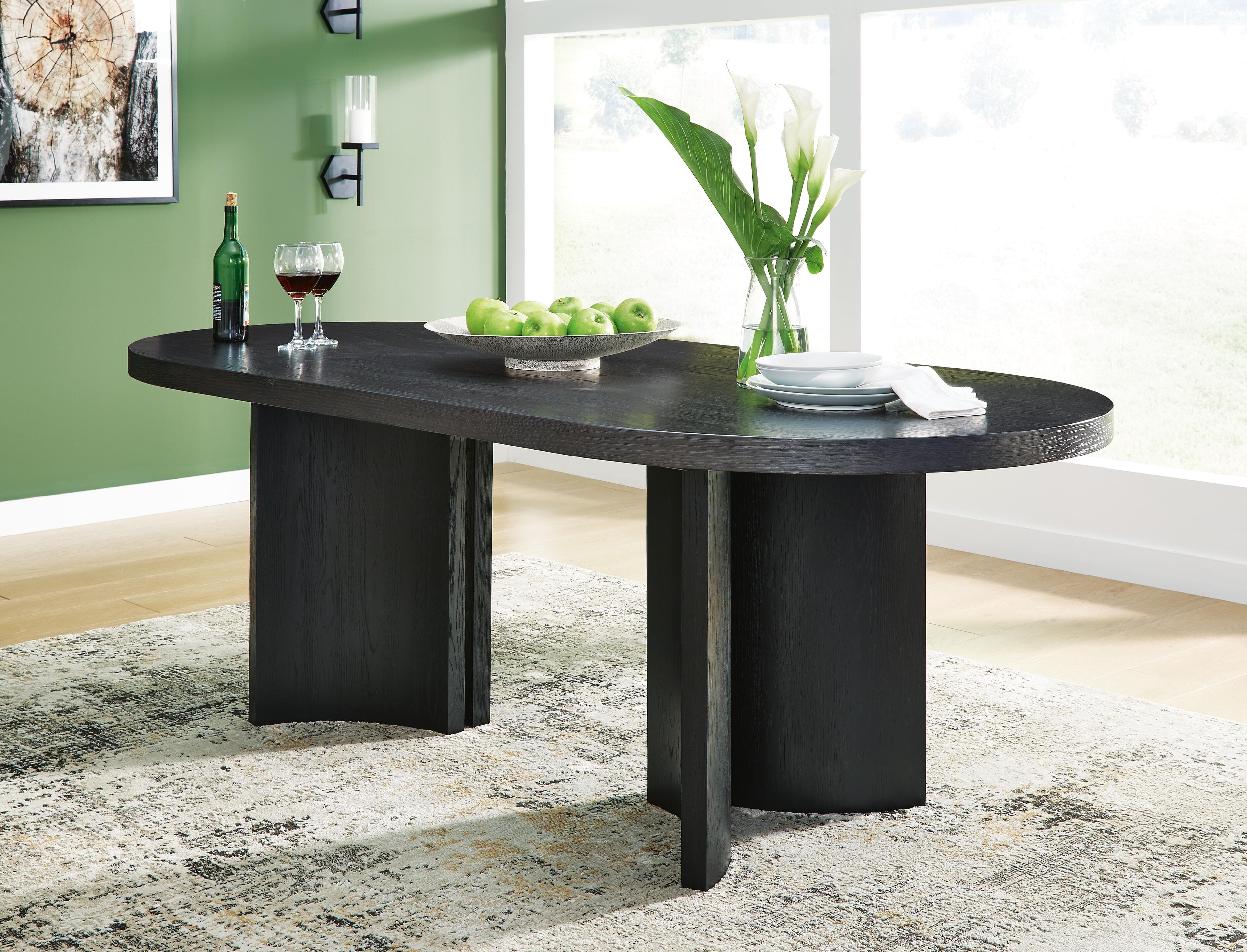 Rowanbeck Dining Table — Black/Gray — view 2