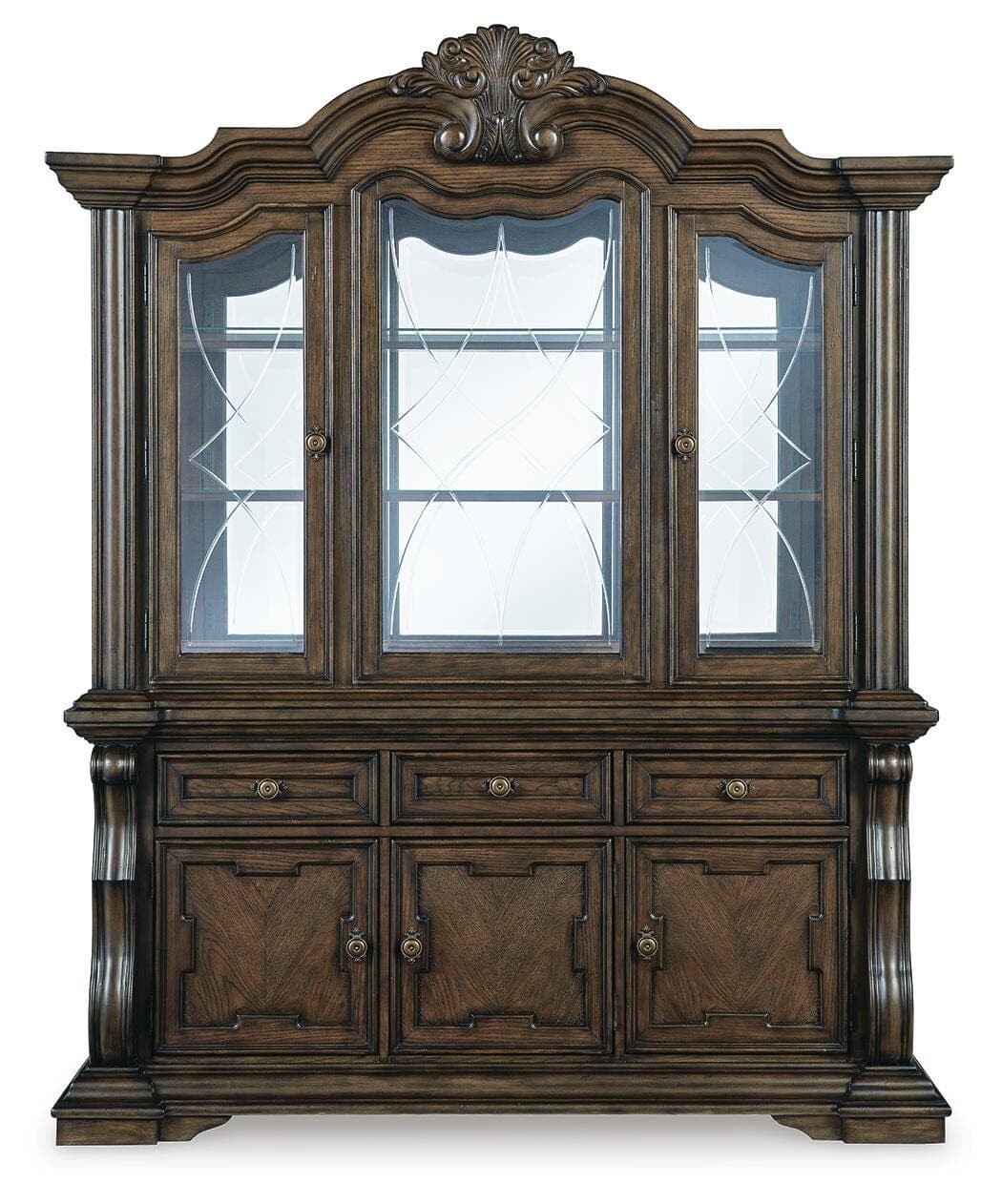 Maylee Dining Buffet and Hutch — Brown/Beige — view 4
