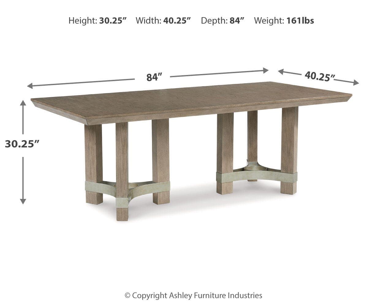 Chrestner Dining Table — Black/Gray — view 7