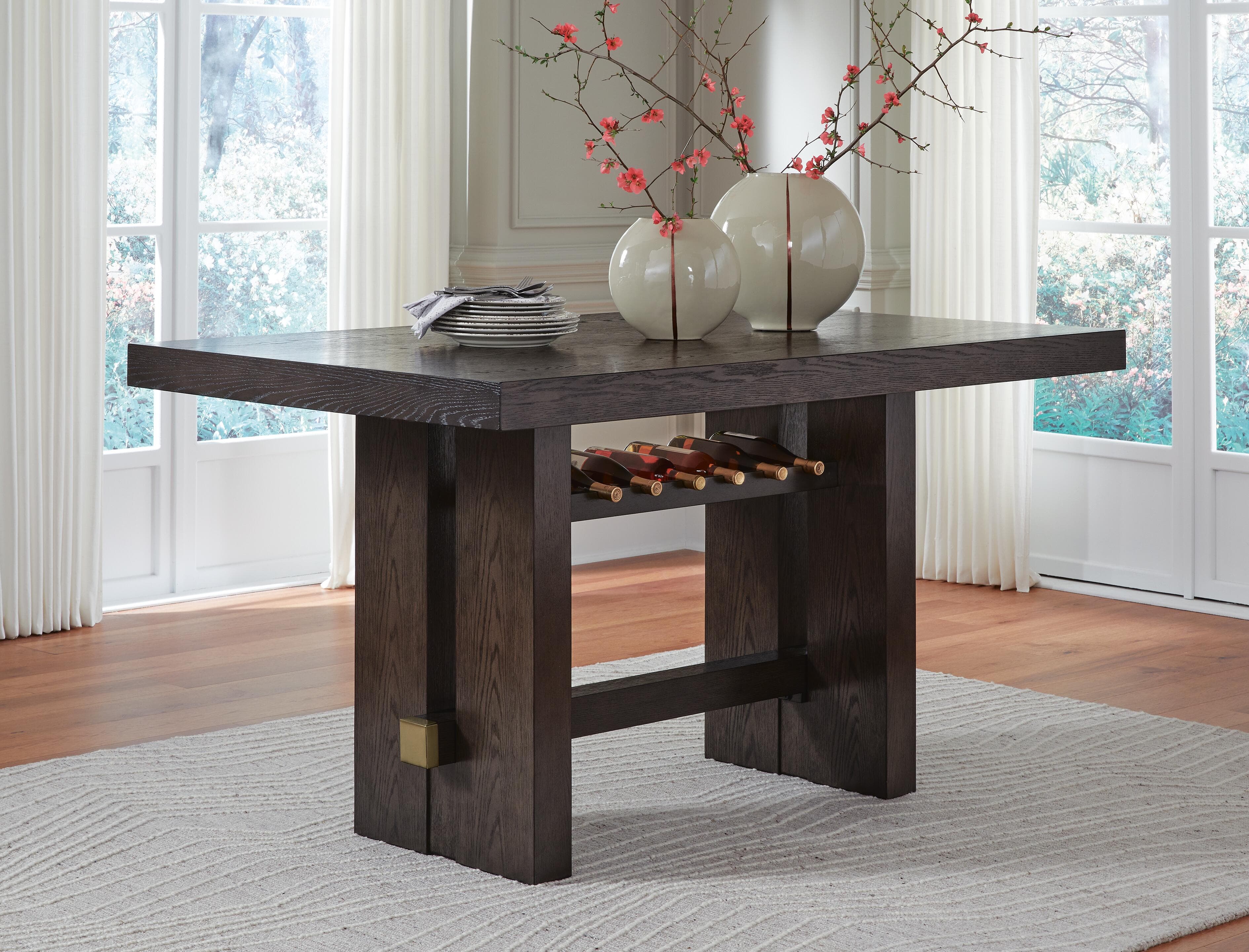 Burkhaus Counter Height Dining Table — Brown/Beige — view 2