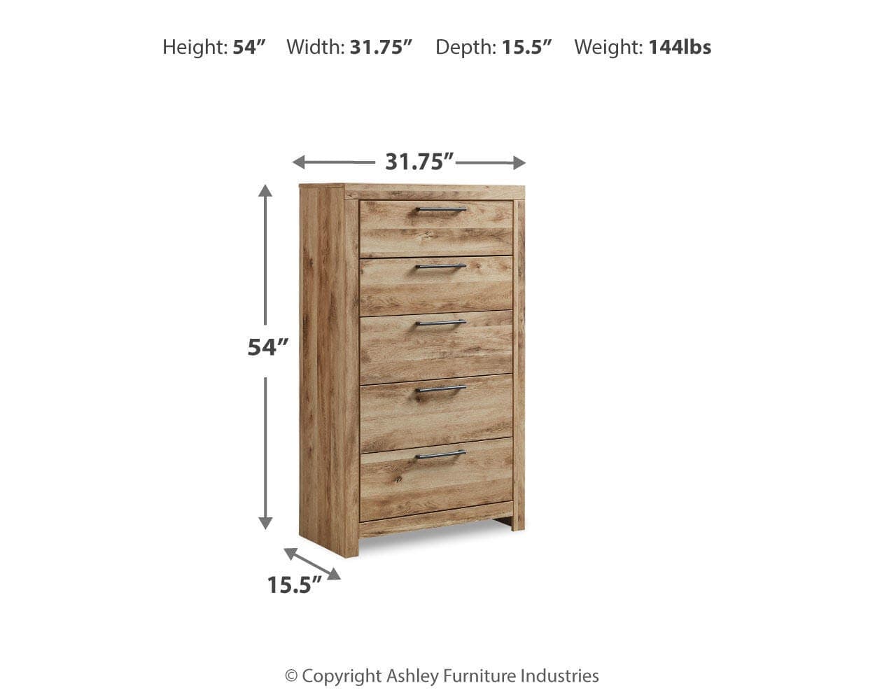 Hyanna Chest of Drawers — Brown/Beige — view 7