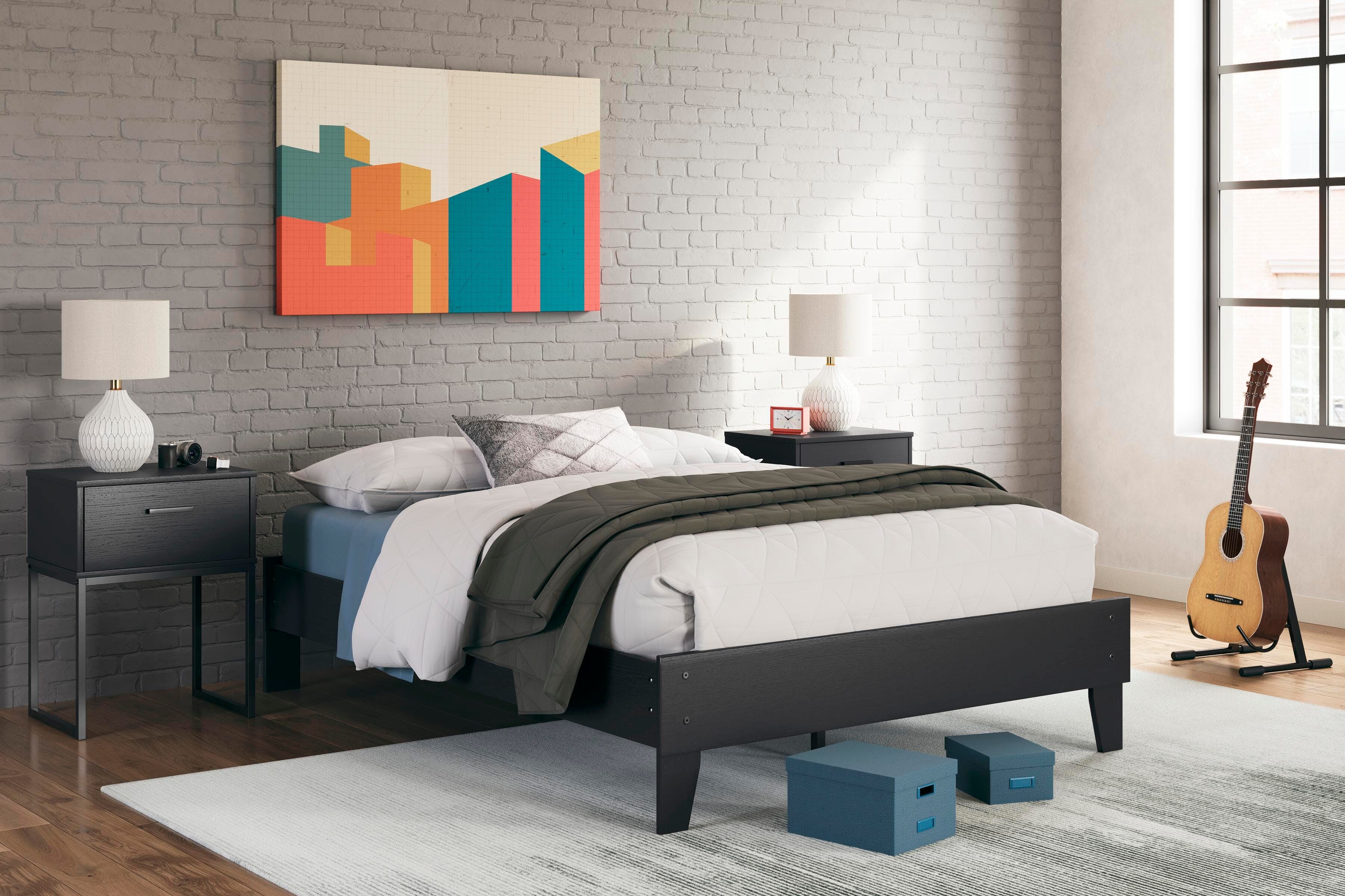 Socalle Full Platform Bed — Black/Gray — view 2