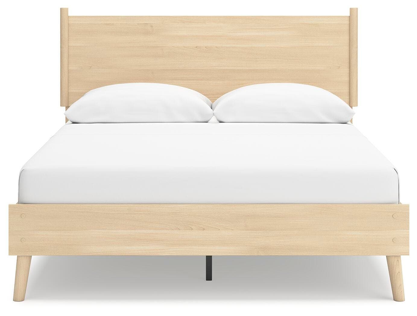 Cabinella Queen Platform Panel Bed — Brown/Beige;Natural — view 5