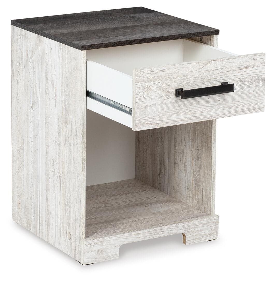 Shawburn Nightstand — White;Black/Gray — view 3