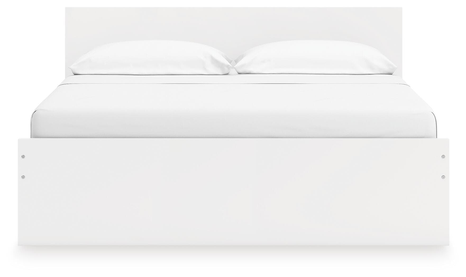 Onita King Panel Platform Bed with 2 Side Storage — White — view 5