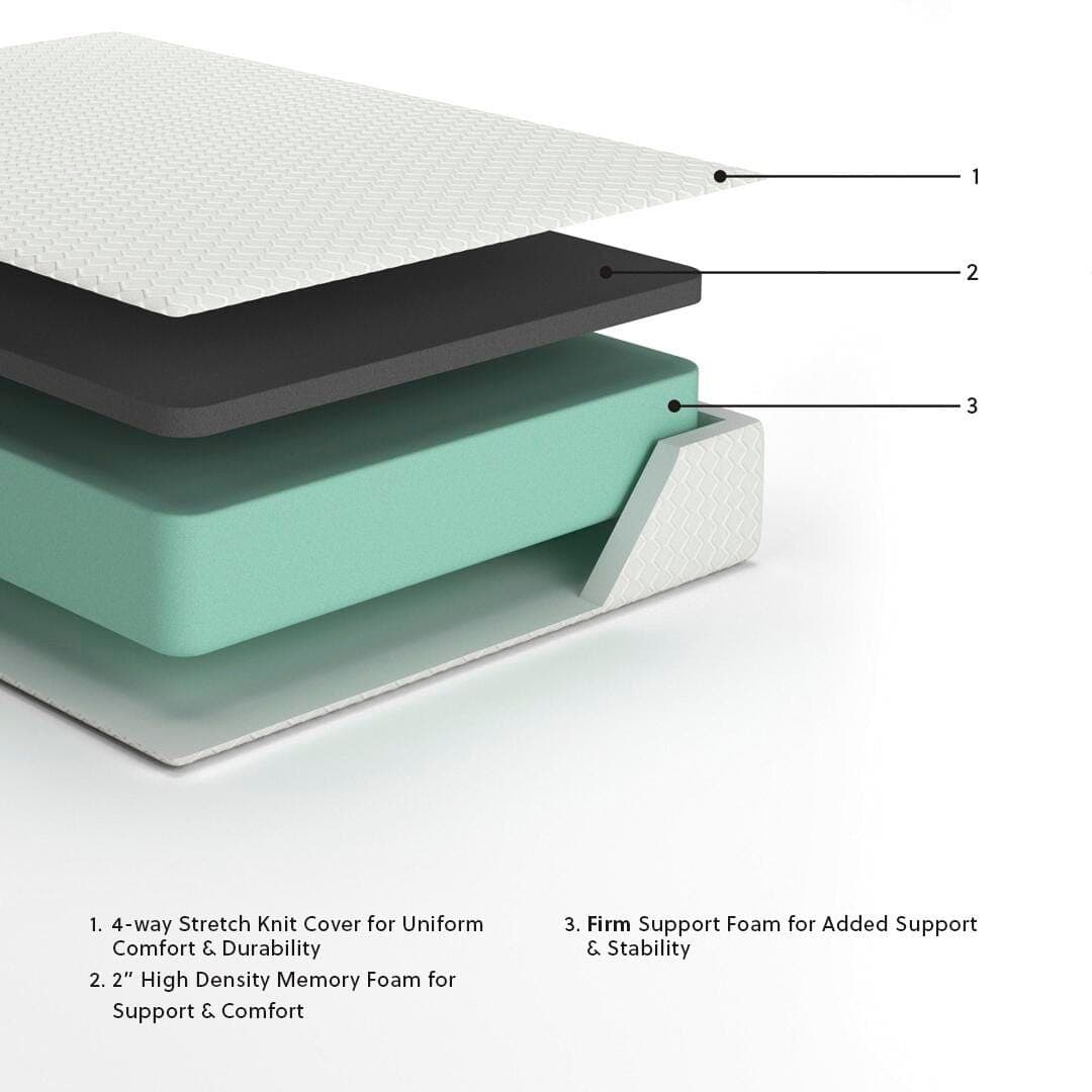 Chime 12 Inch Memory Foam King Mattress in a Box — White — view 3