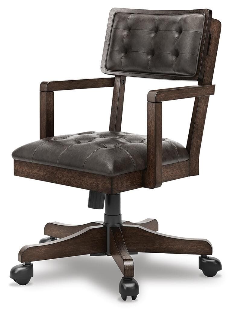 Breckington Home Office Desk Chair — Brown/Beige — view 4