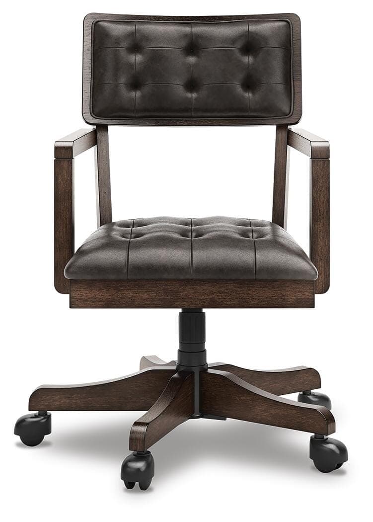 Breckington Home Office Desk Chair — Brown/Beige — view 3